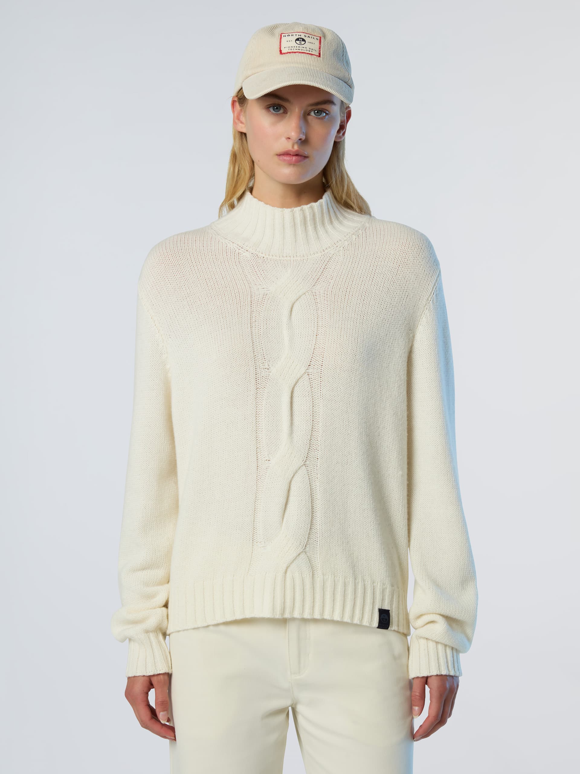 north sails, North Sails Sweater Mock-neck With Maxi Cable Knit, Product 0