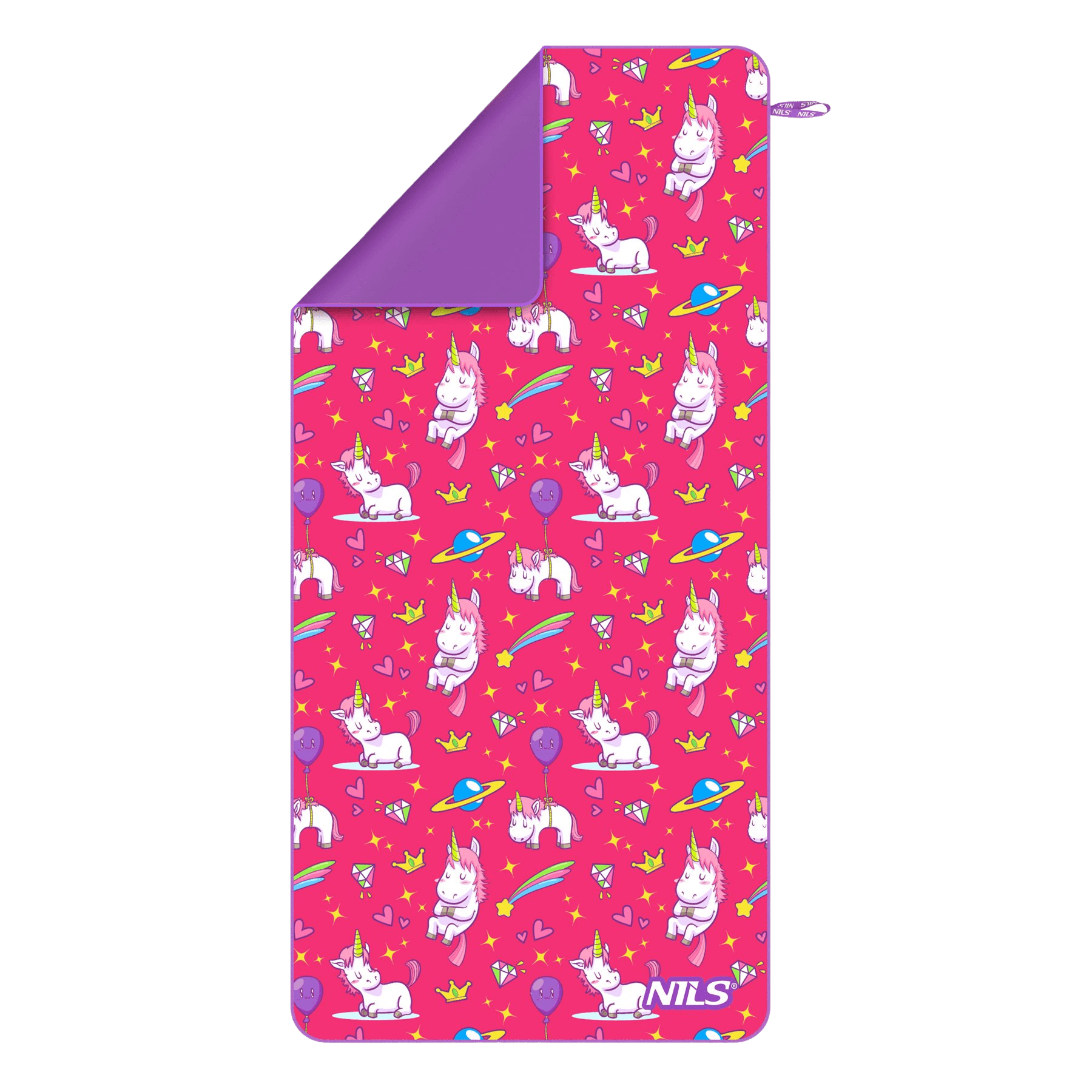 northix, Kids Unicorn Microfiber Towel, 160 X 80 Cm, Quick Dry, Product 0