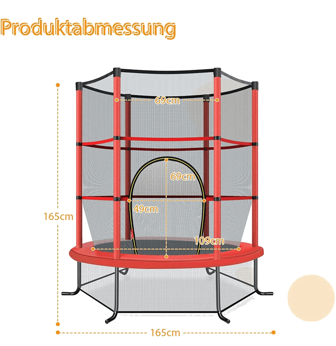 northix, Ø140cm Garden Trampoline With Safety Net Trampoline Can Hold Up To 135kg For Children Aged 3 And Ove, Detail 1