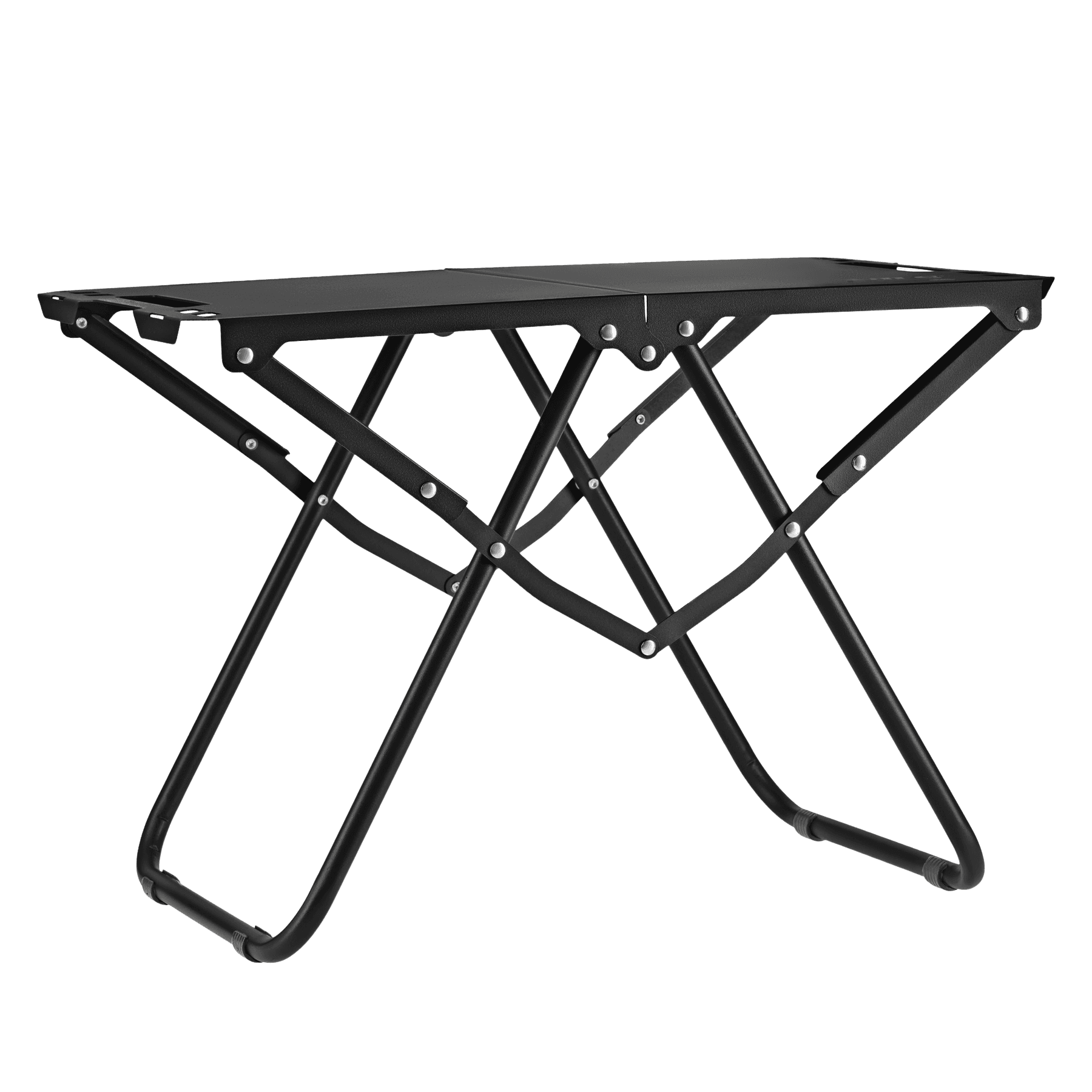 northix, Folding Camping Table, Black, Steel Frame With Cover, Detail 1