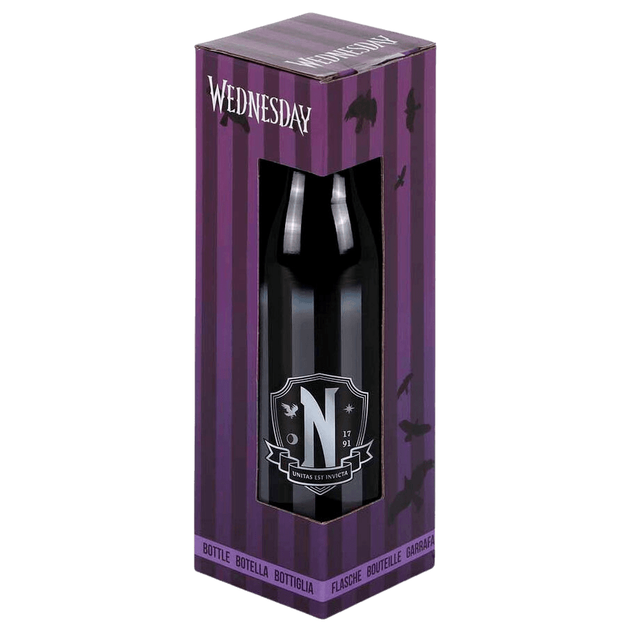 northix, Wednesday Original Glass Water Bottle, 500ml Capacity, Detail 1