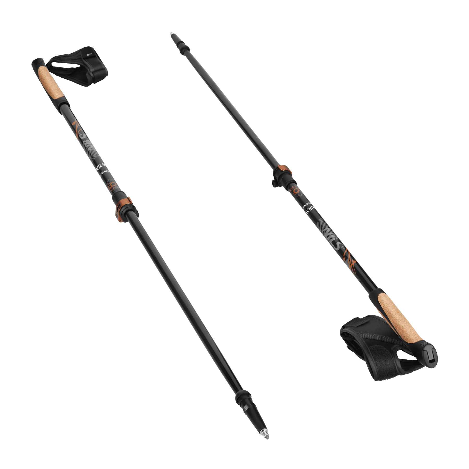 northix, Carbon Fibre Nordic Walking Poles, Adjustable Length, Detail 1