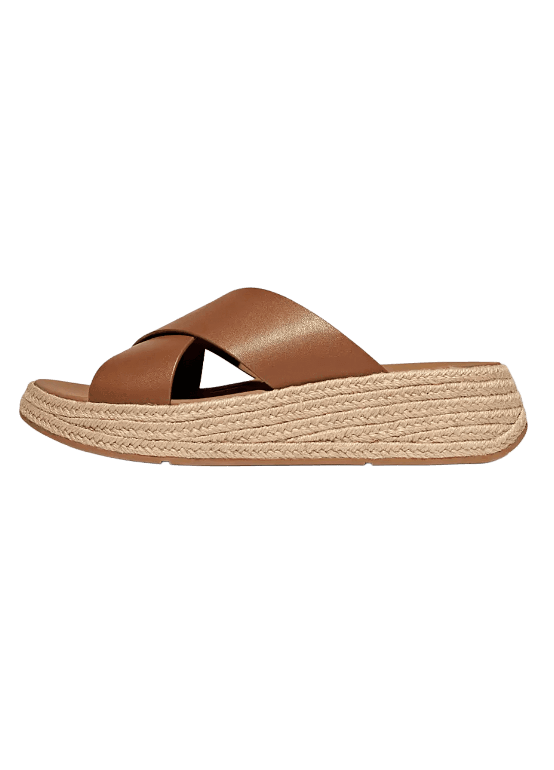 fitflop, F-mode Espadrille Leather Flatform Cross Slides, Product 0