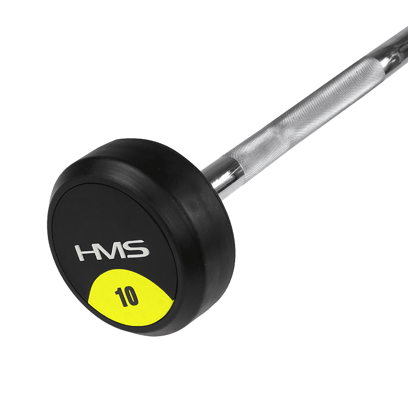 northix, 10 Kg Rubber Coated Curl Bar, Detail 1