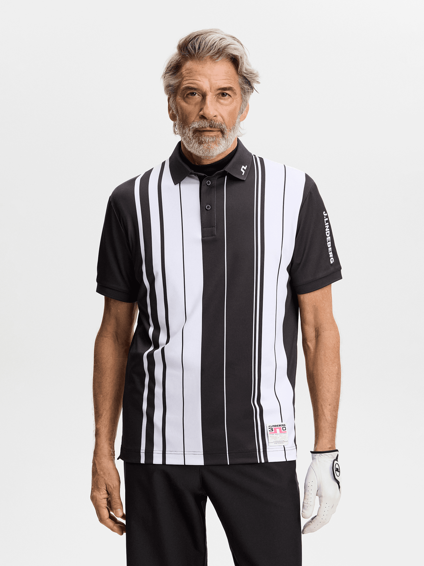 J LINDEBERG, 30Y TOUR TECH STRIPED POLO, Model 1