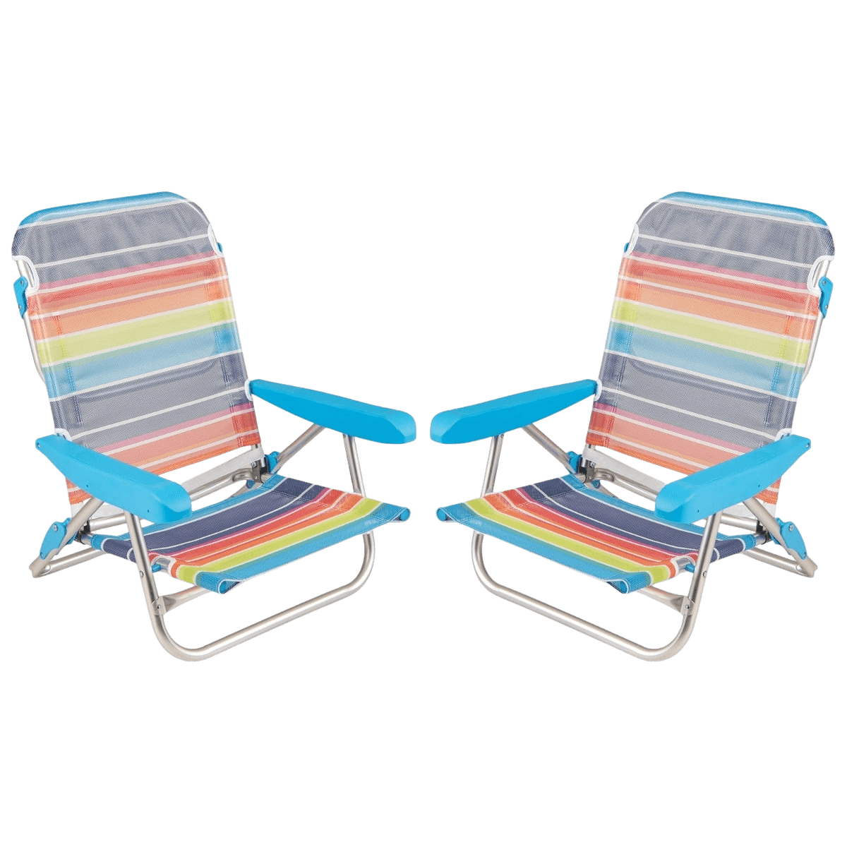 northix, 2-piece Folding Beach Chairs With Adjustable Backrest, Product 0