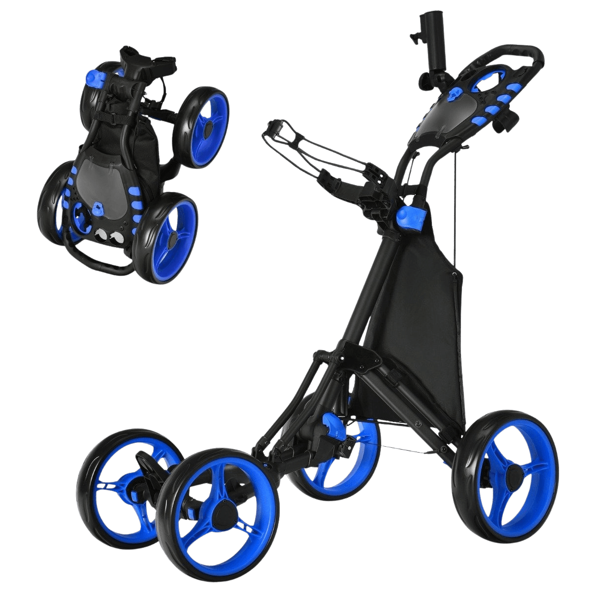 northix, Golf Trolley 4 Wheel Golf Trolley Golf Cart Golf Folding Golf Caddy Golf Push Cart Made Of Aluminum, Product 0