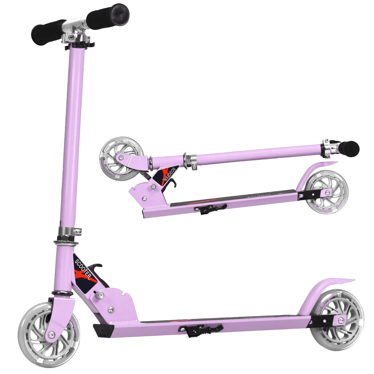 northix, Foldable Height-adjustable Children's Scooter With 2 Flashing Wheels For Children Aged 4 And Over Pu, Product 0