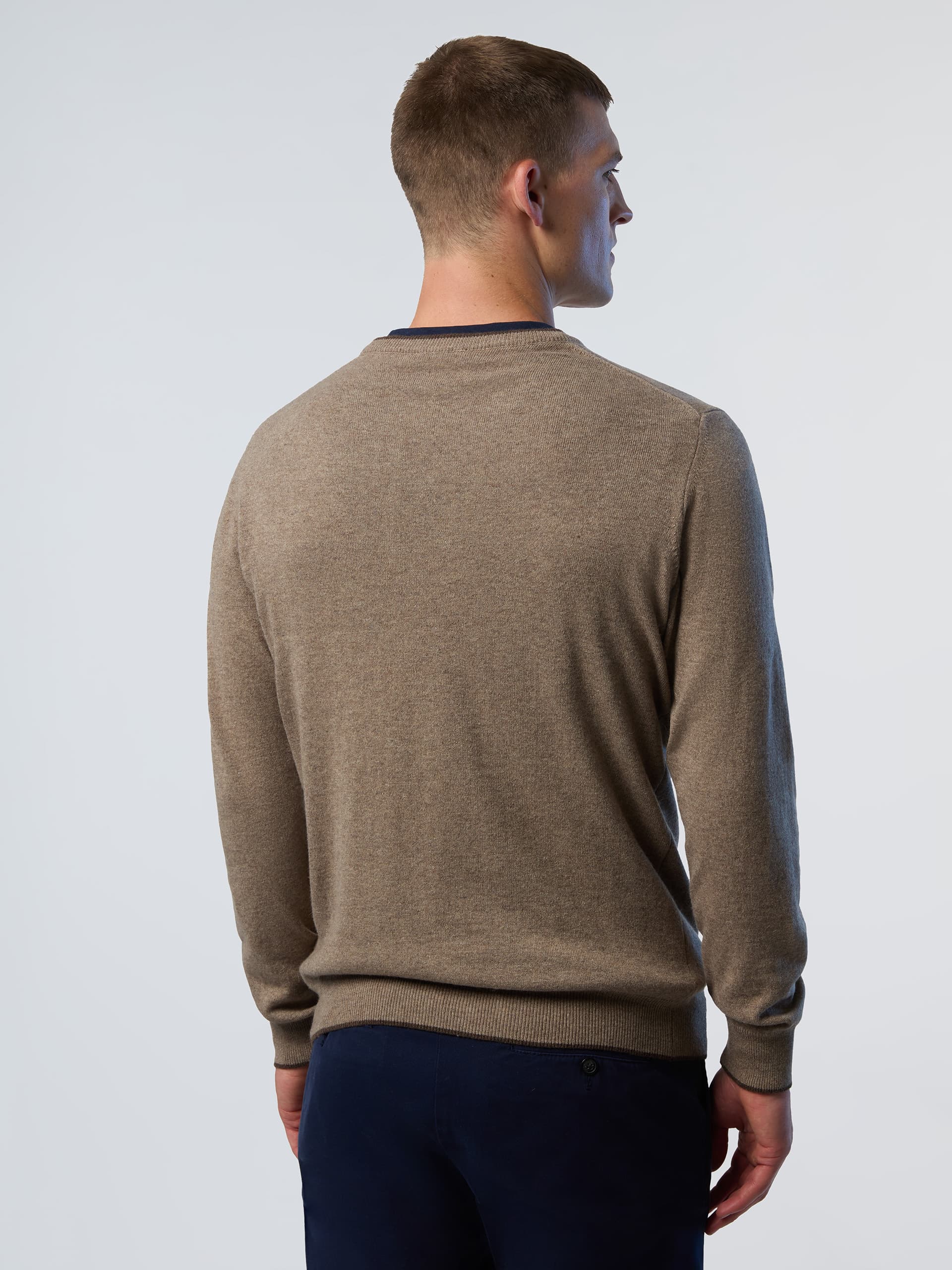 north sails, North Sails Sweater V-neck With Embroidered Logo, Model 1