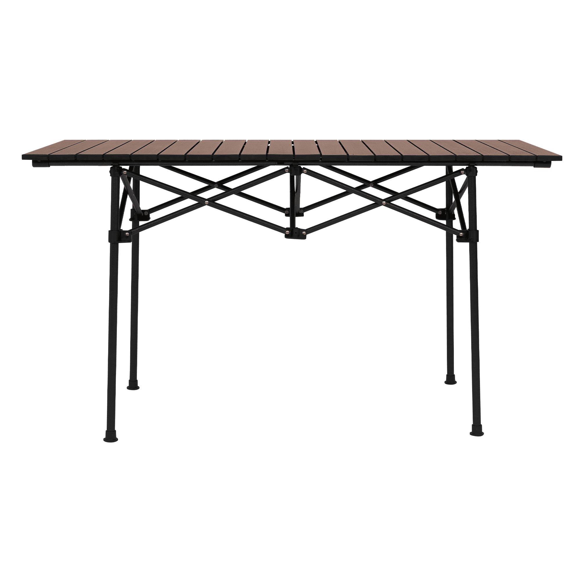 hauki, Hauki Foldable Camping Table 118×55×64.5 Cm, Brown Aluminium Outdoor Table With Roll-up Top, Detail 1