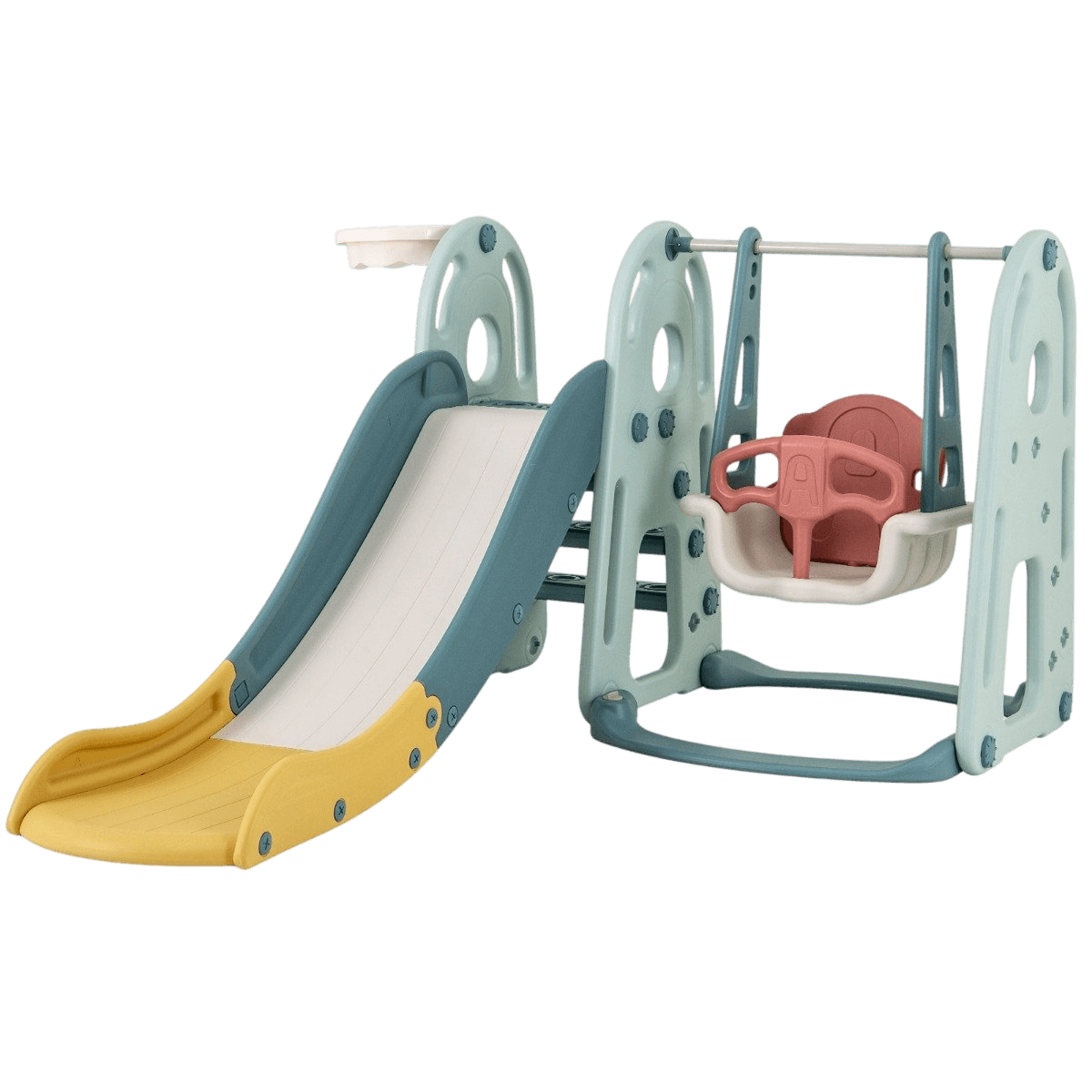 northix, Children's Swing With Slide, Height-adjustable Seat, 4 In 1 Swing Slide Basketball Hoop Ladder, Product 0