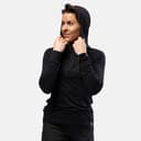 Bn213 Light Merino Hoodie Women's, Black