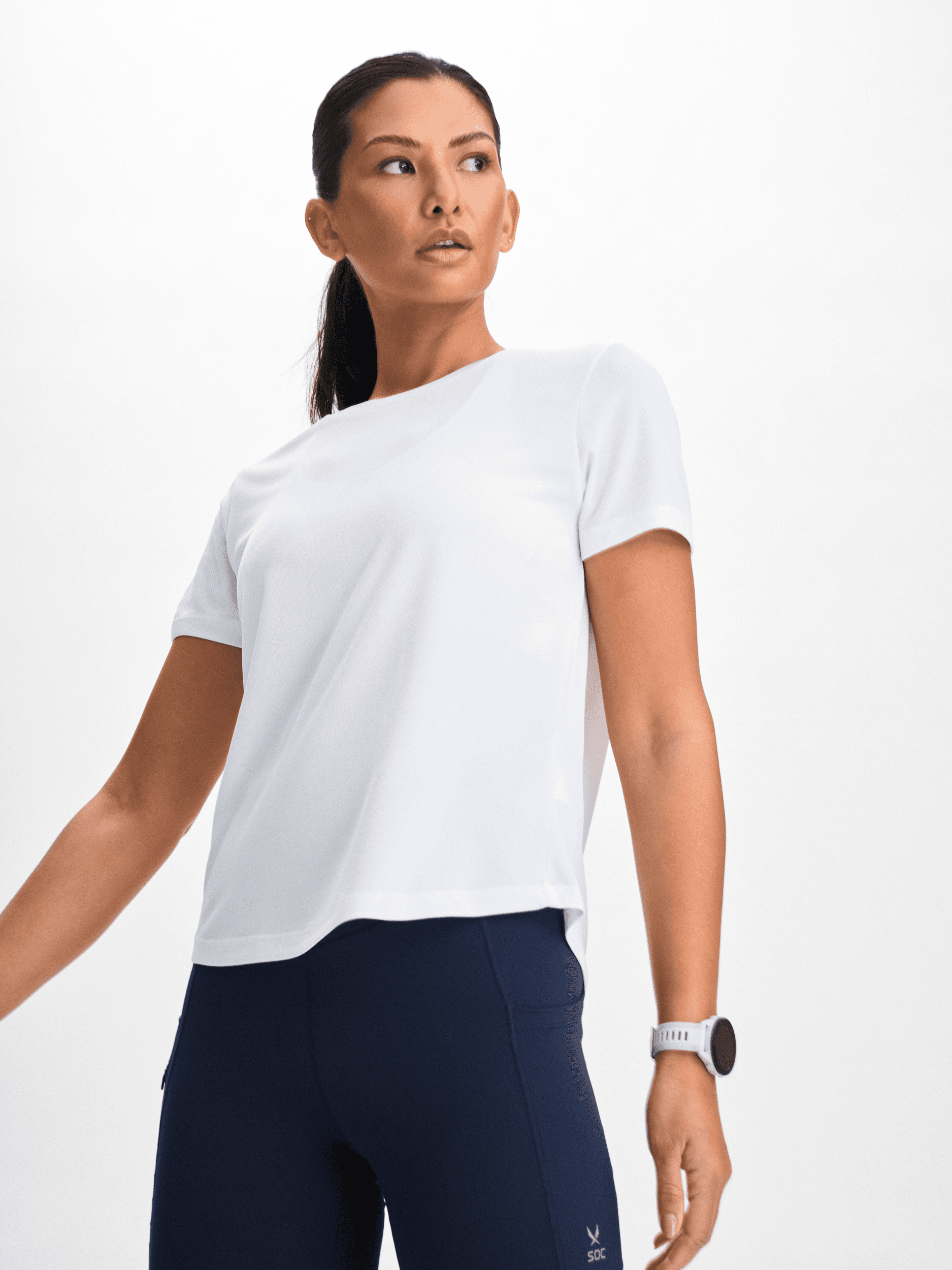 SOC, W Run Mesh Tee, Model 1