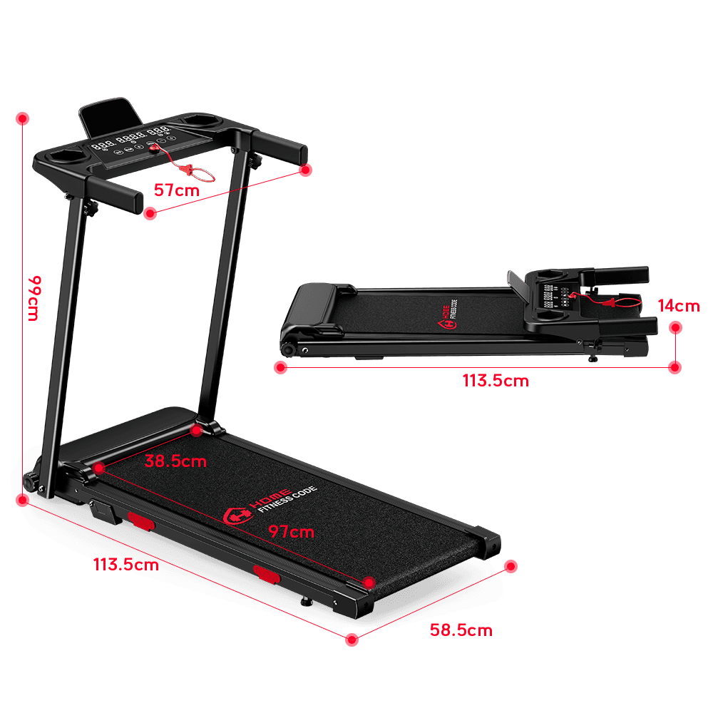 homefitnesscode, Treadmill Q5 With 5% Manual Incline, Brushless Motor, Speed 1-12km/h, Detail 1