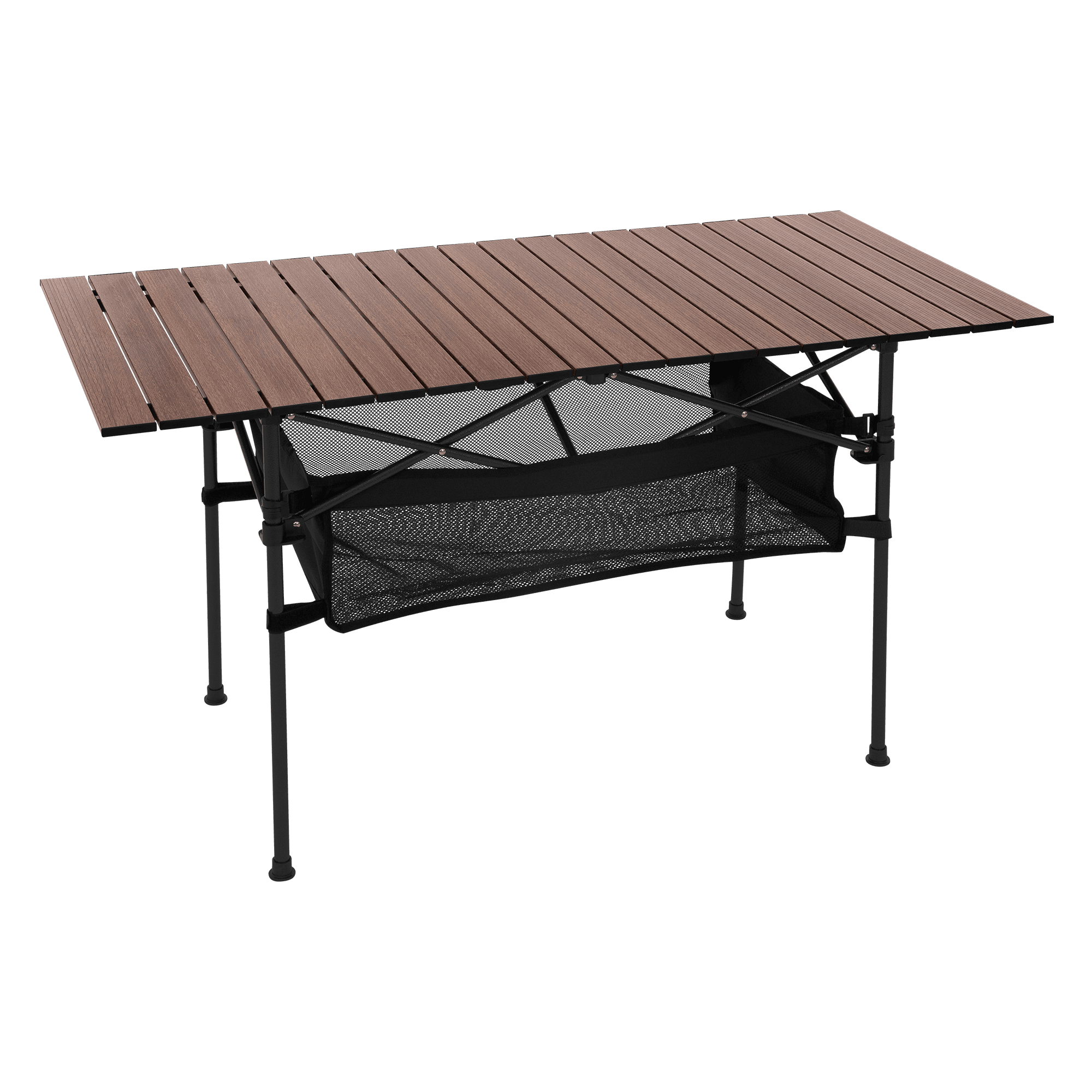 hauki, Hauki Camping Furniture Set 3 Piece Folding Table Black With Two Black Camping Chairs Portable, Detail 1