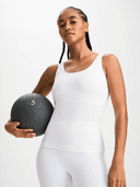 W SOFT FITNESS SINGLET, White