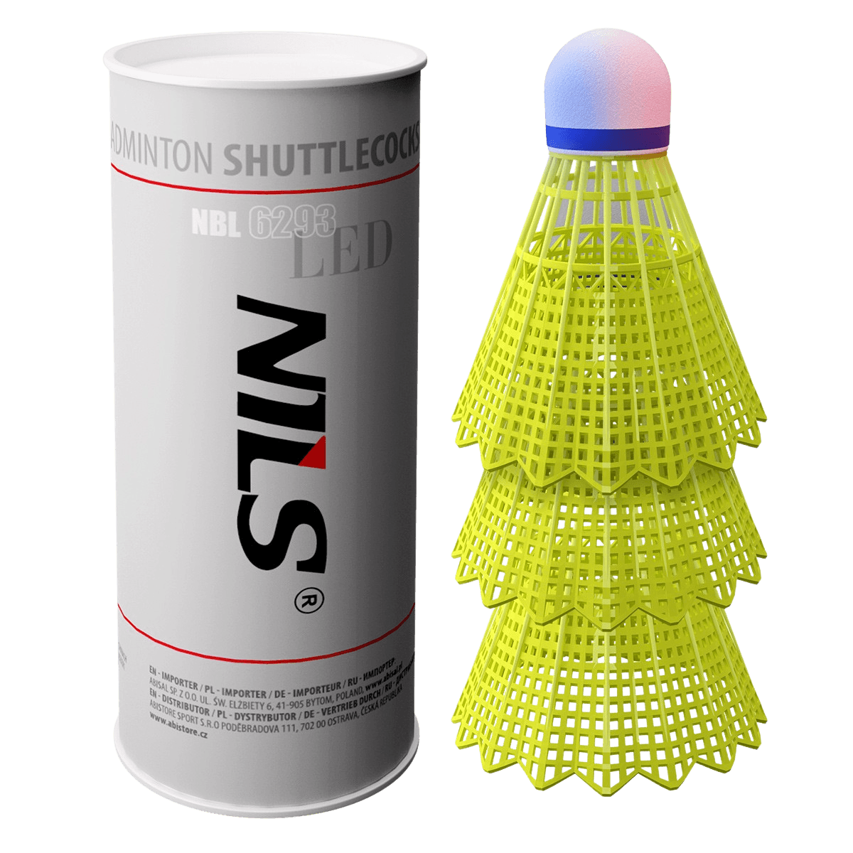 northix, Led Nylon Shuttlecocks, Multicolor, Pack Of 3, Product 0