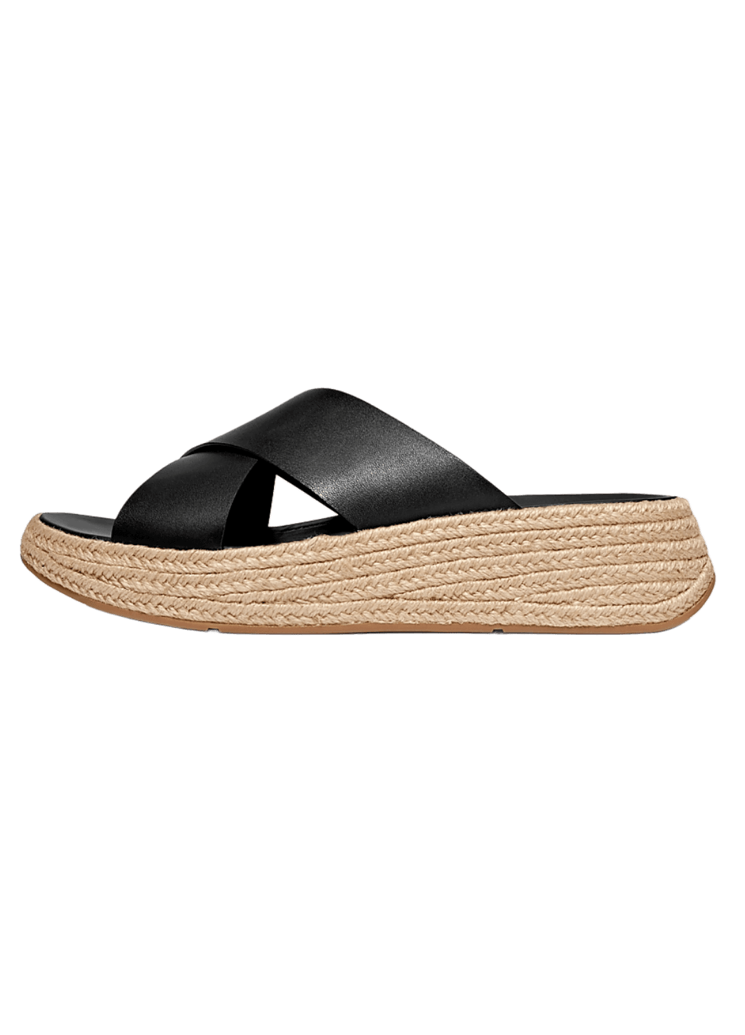 fitflop, F-mode Espadrille Leather Flatform Cross Slides, Product 0