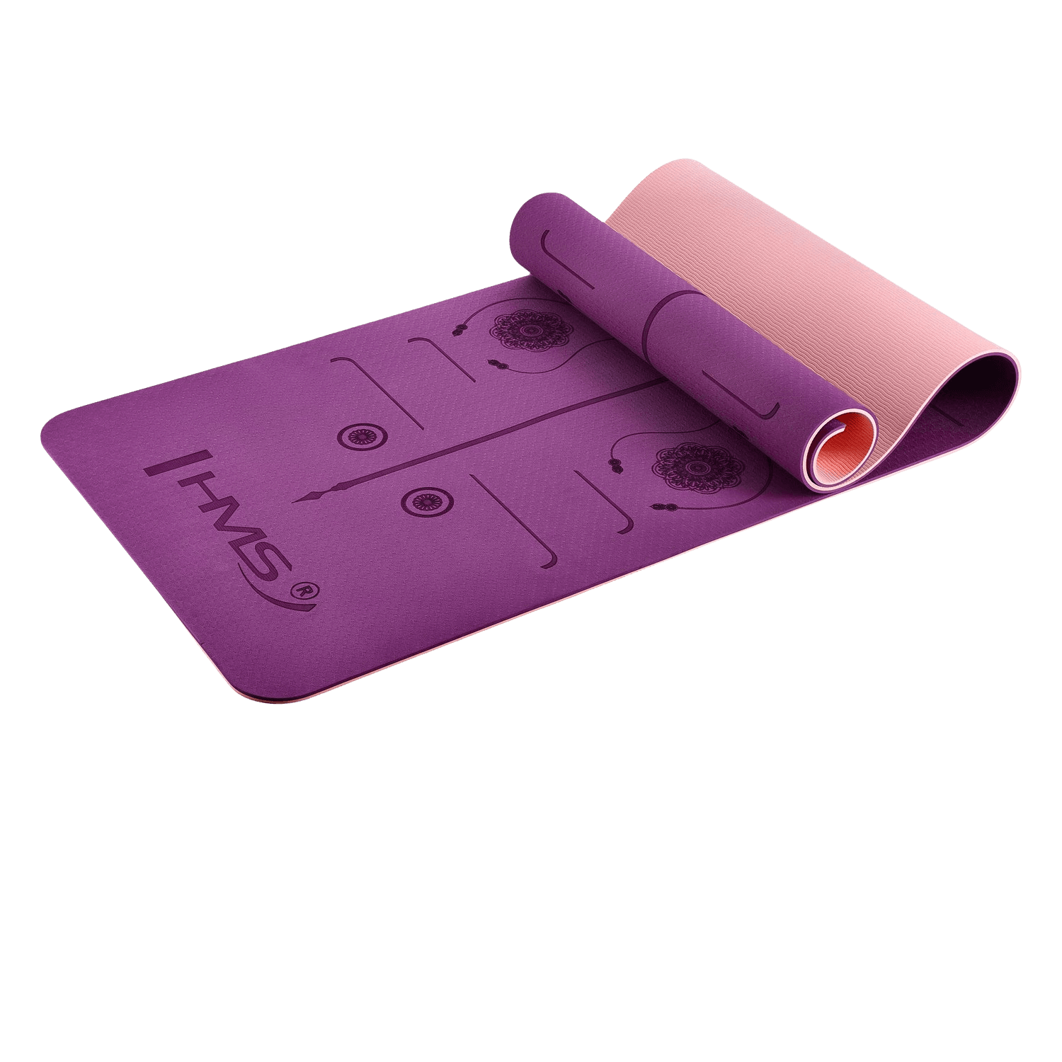 northix, Yoga Mat Tpe Violet – Non-slip, Eco-friendly, Detail 1