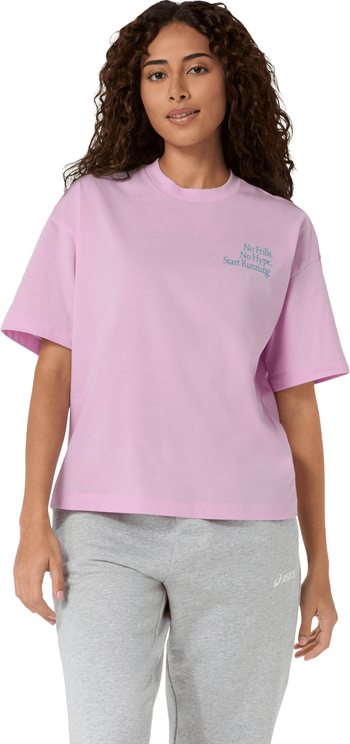 Asics, W RUNNER MESSAGE GRAPHIC TEE, Model 1