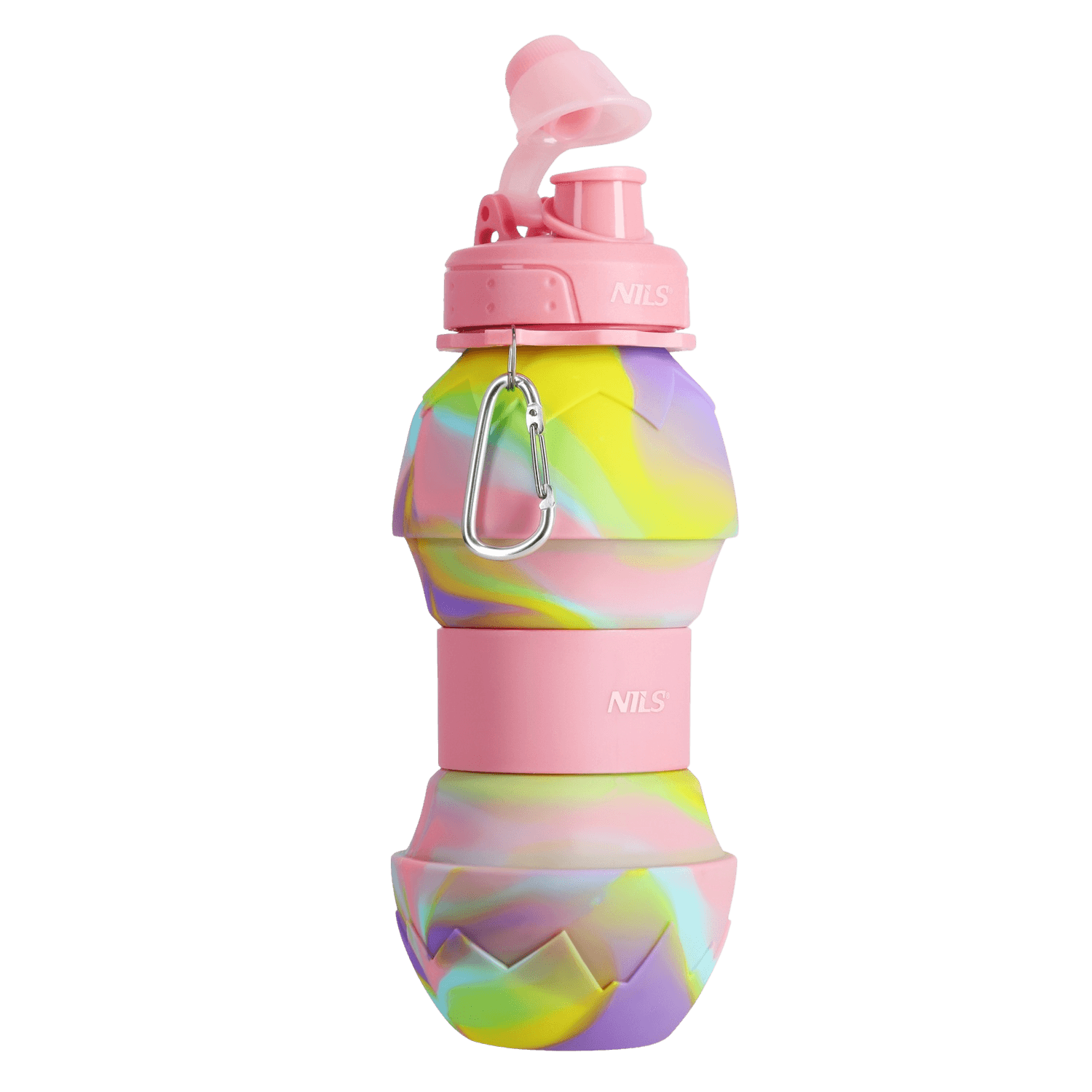 northix, Silicone Folding Water Bottle, 700ml, Pink, Detail 1
