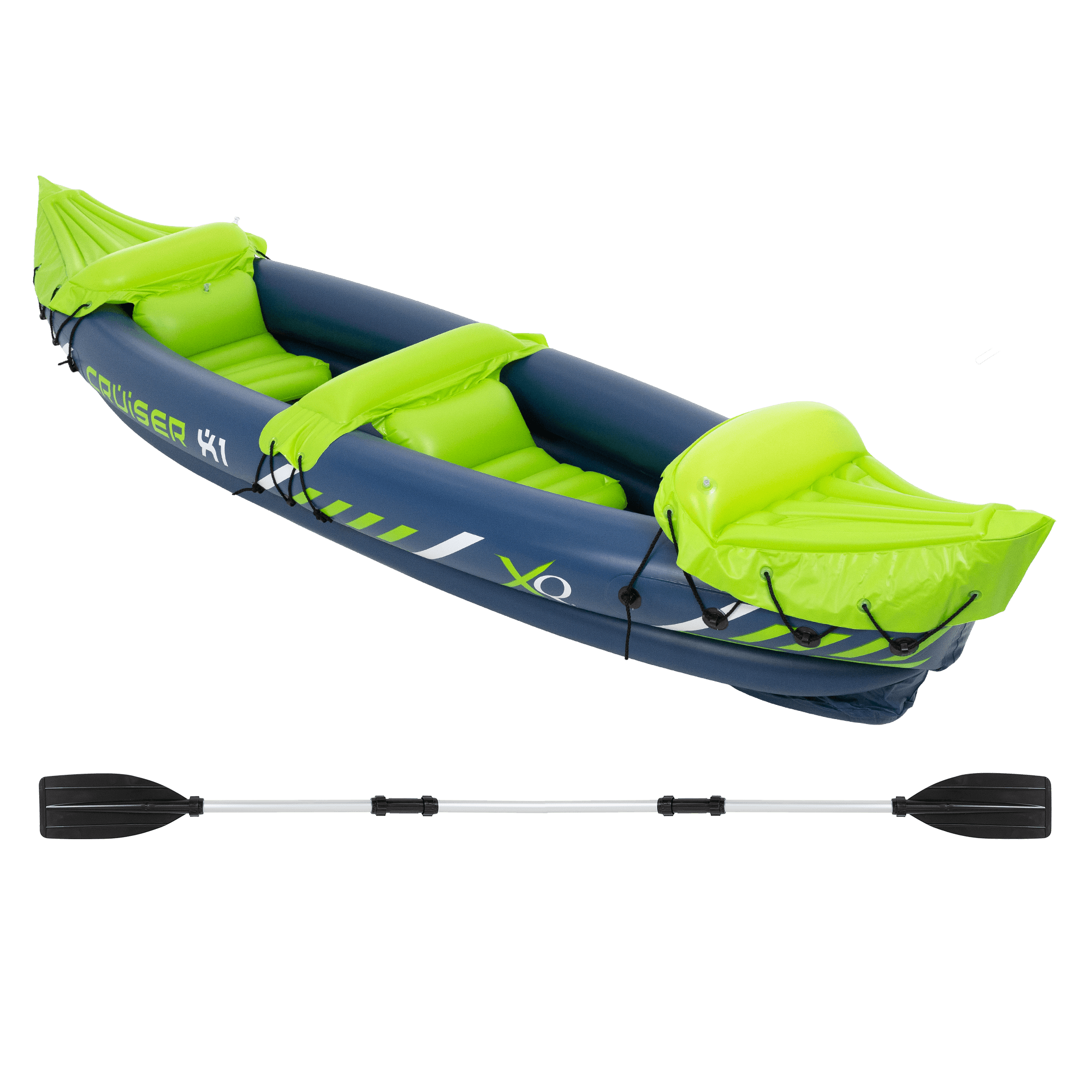 ECD Germany, Ecd Germany Inflatable Kayak Cruiser X1 With Aluminium Double Paddle, Two Person Leisure Boat, Product 0