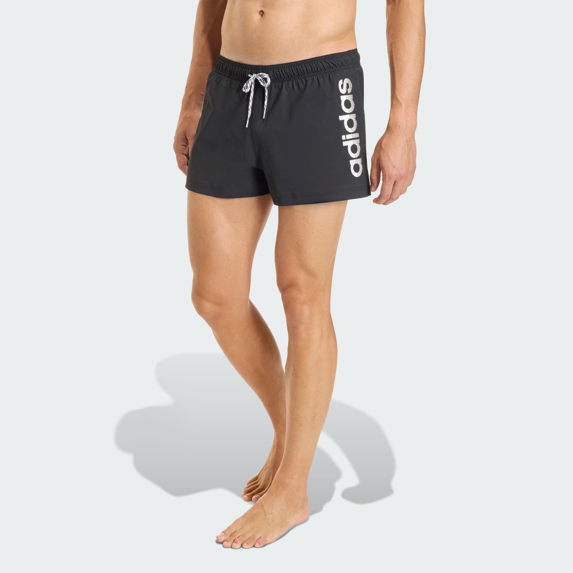 Adidas, Adidas Stretchiga Stickade 3-tums Badbyxorna Med Logga, Model 1