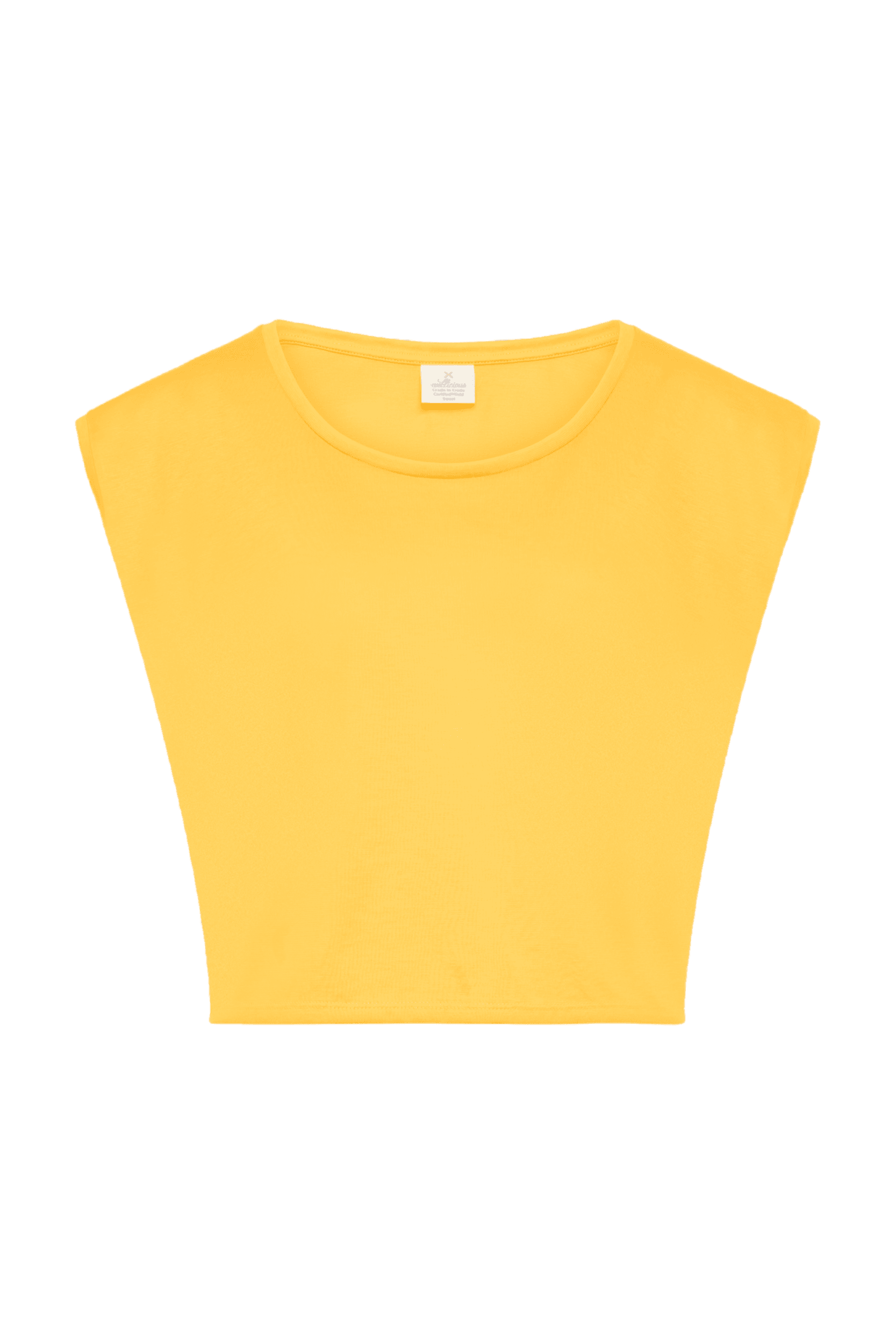 wellicious, Organic Cotton Cropped Dance Vest - Sunshine Yellow, Product 0