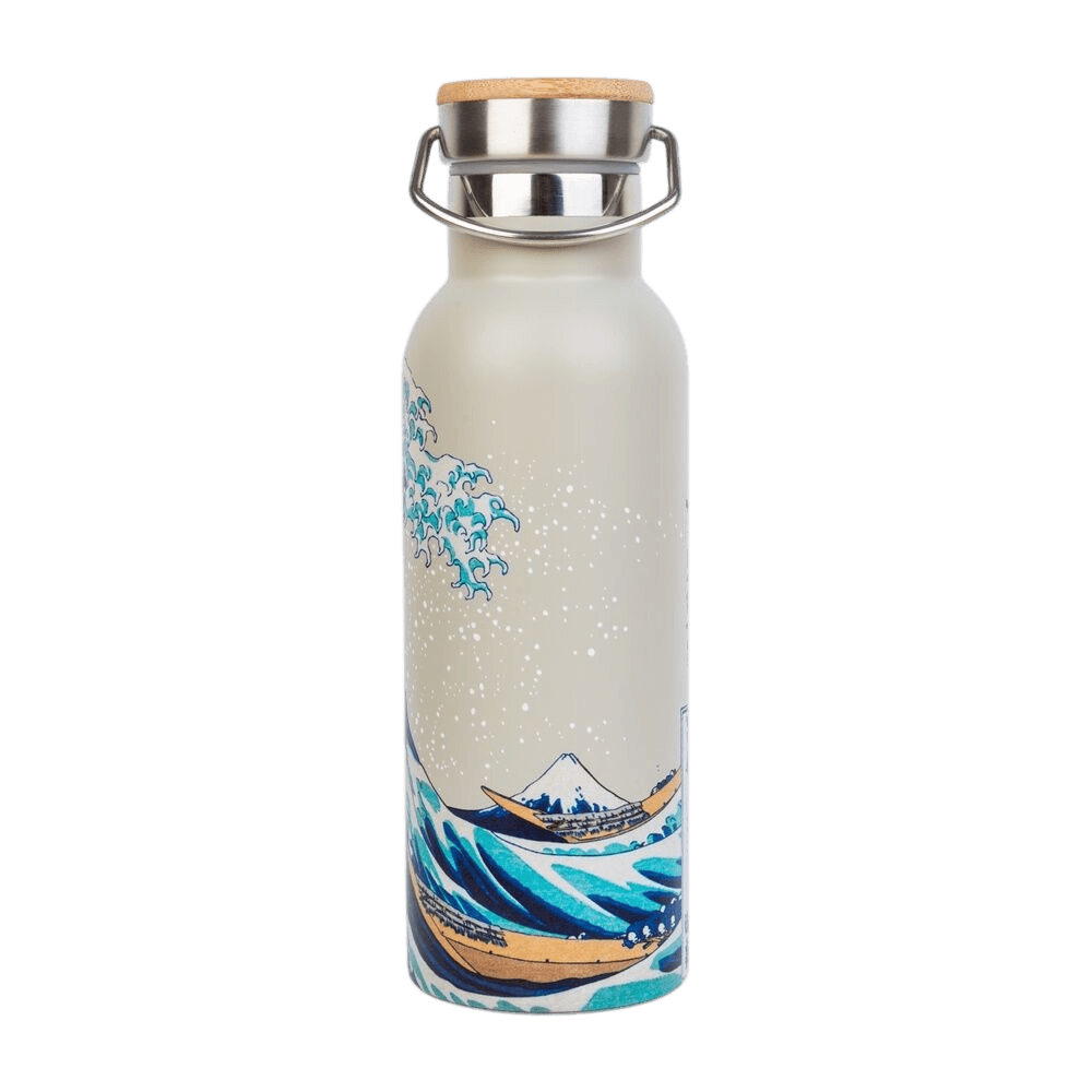 northix, Stainless Steel Water Bottle 500ml - Great Wave Design, Detail 1