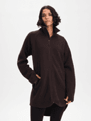 W PILE LONG SHIRT, Brown