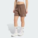 Adidas 3 Stripes Studio Fleece Loose Shorts, Brown