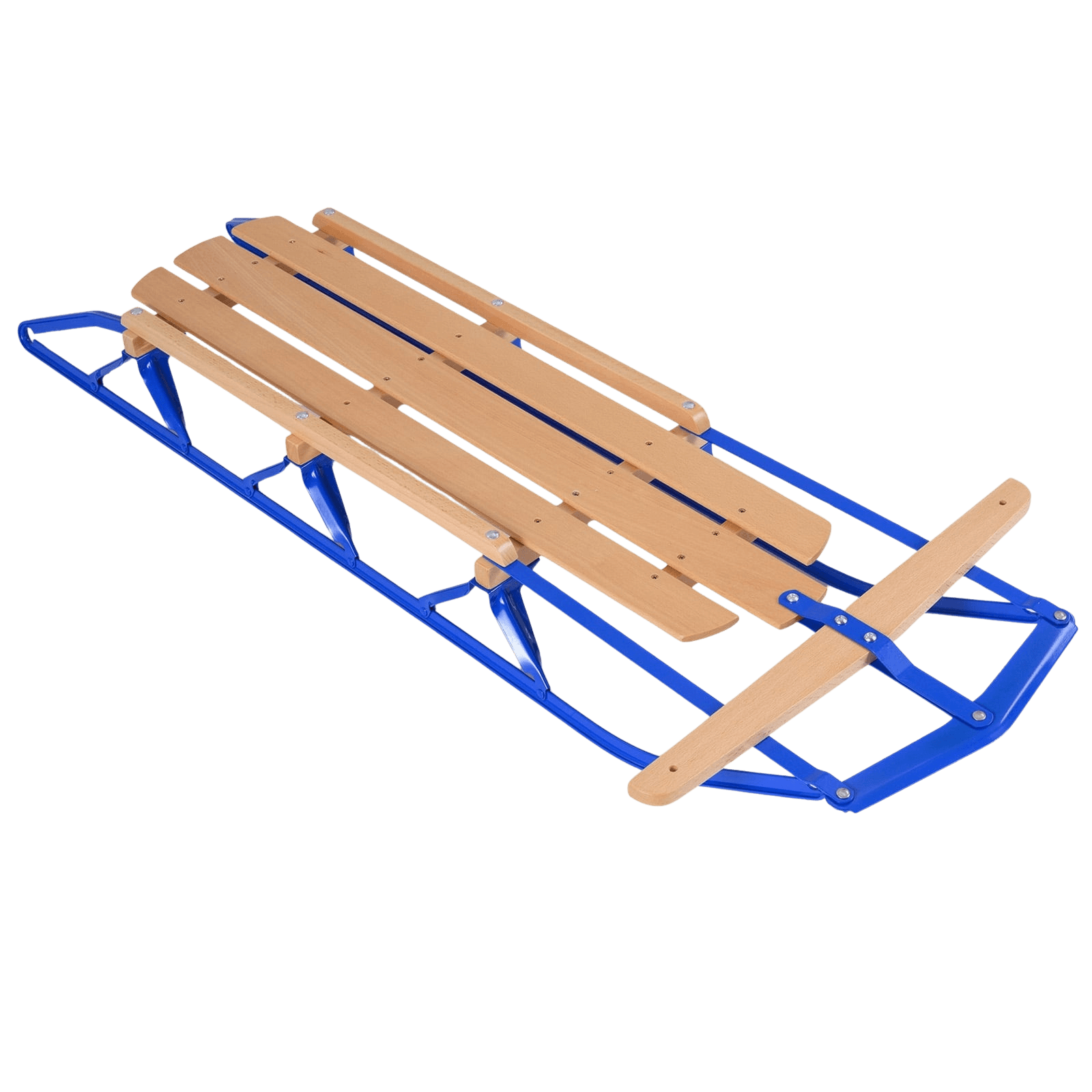northix, Steel Wood Sled With Steering Bar – Blue, 150kg Capacity, Product 0