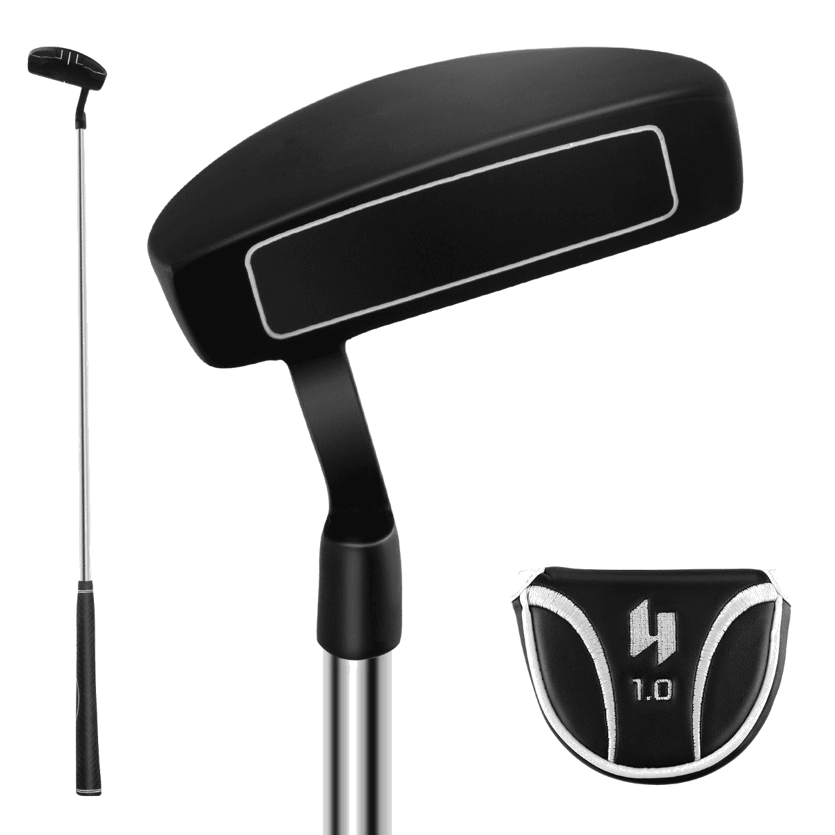 b2x, Golf Putter 89 Cm Stainless Steel Mallet Putter With Stainless Steel Head Non-slip Grip, Product 0