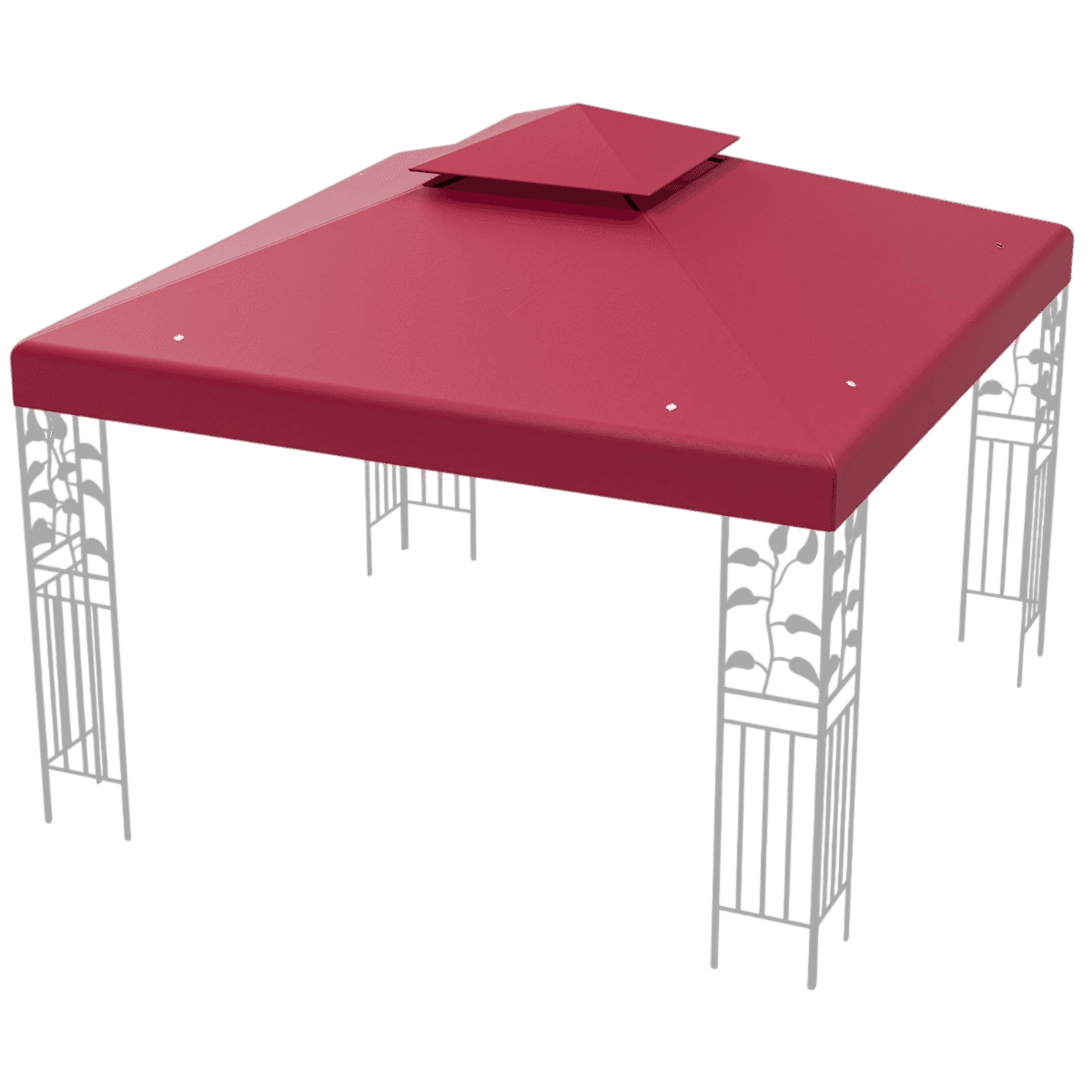 northix, Gazebo Replacement Canopy 3x3m, Double-tier, Wine, Product 0