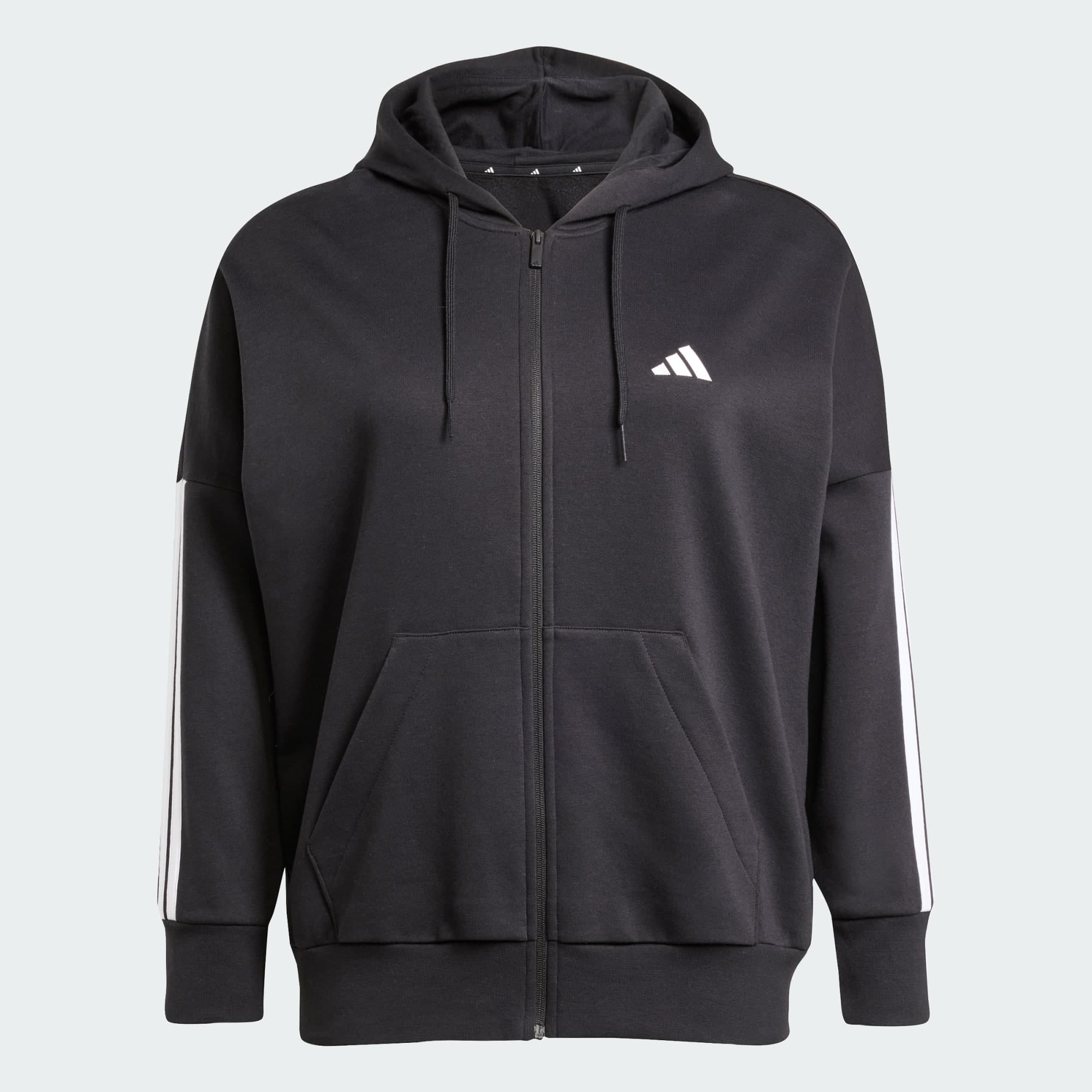 Adidas, Adidas Essentials 3-stripes Full-zip Fleece Hoodie (plus Size), Product 0