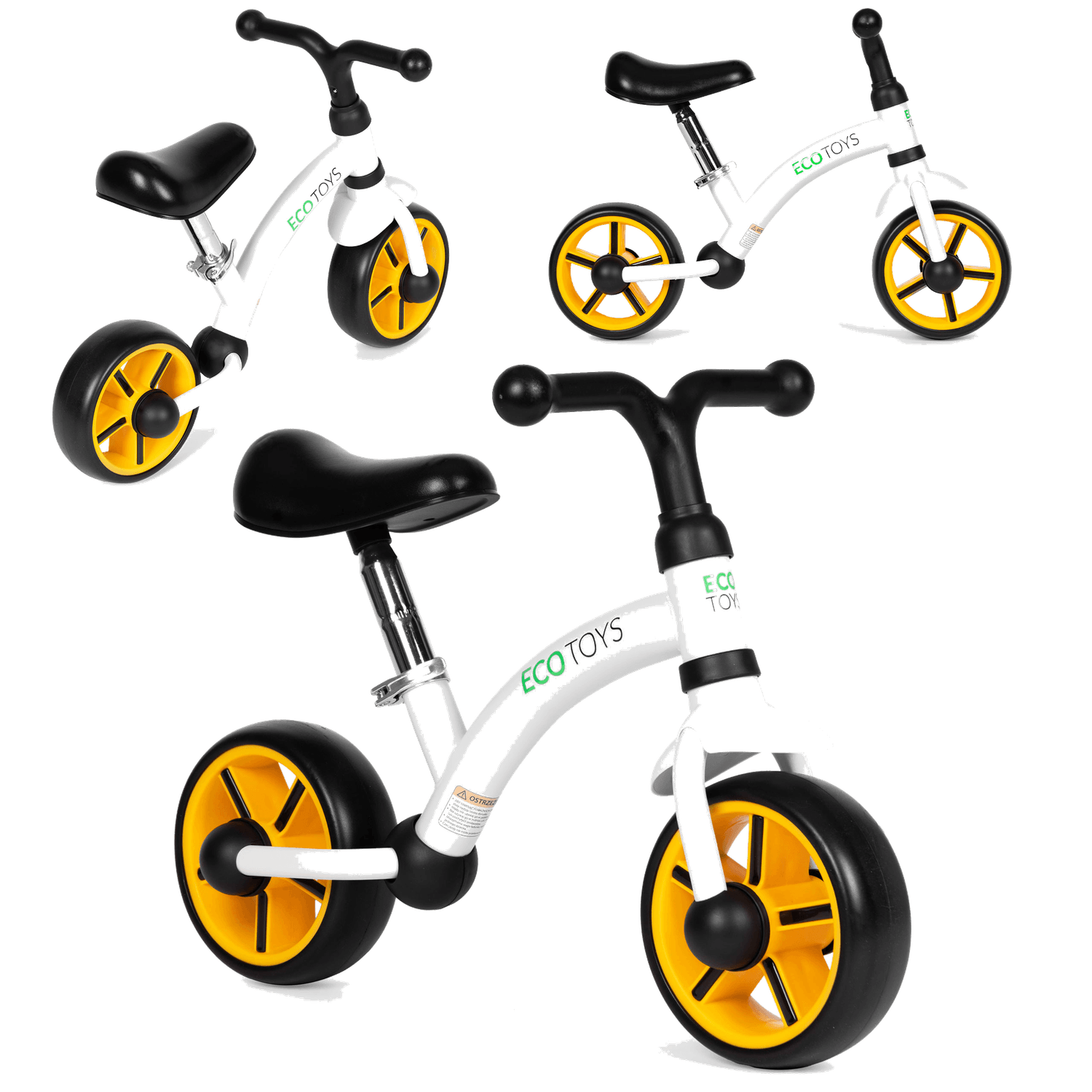 northix, Balance Bike For Children, Eva Wheels, Adjustable Seat, Black, Ecotoys, Product 0