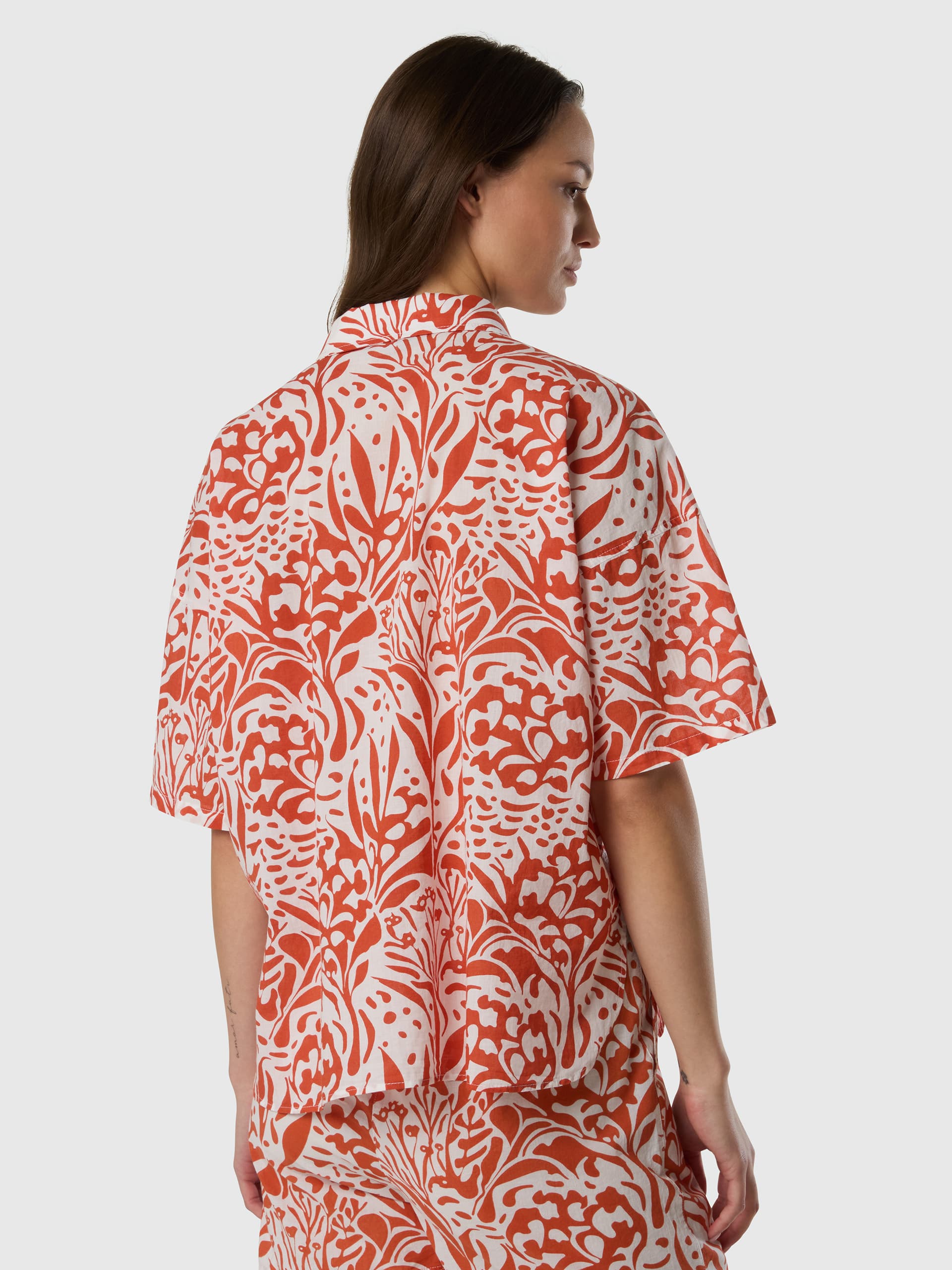 north sails, North Sails Muslin Shirt With Coral Print, Model 1