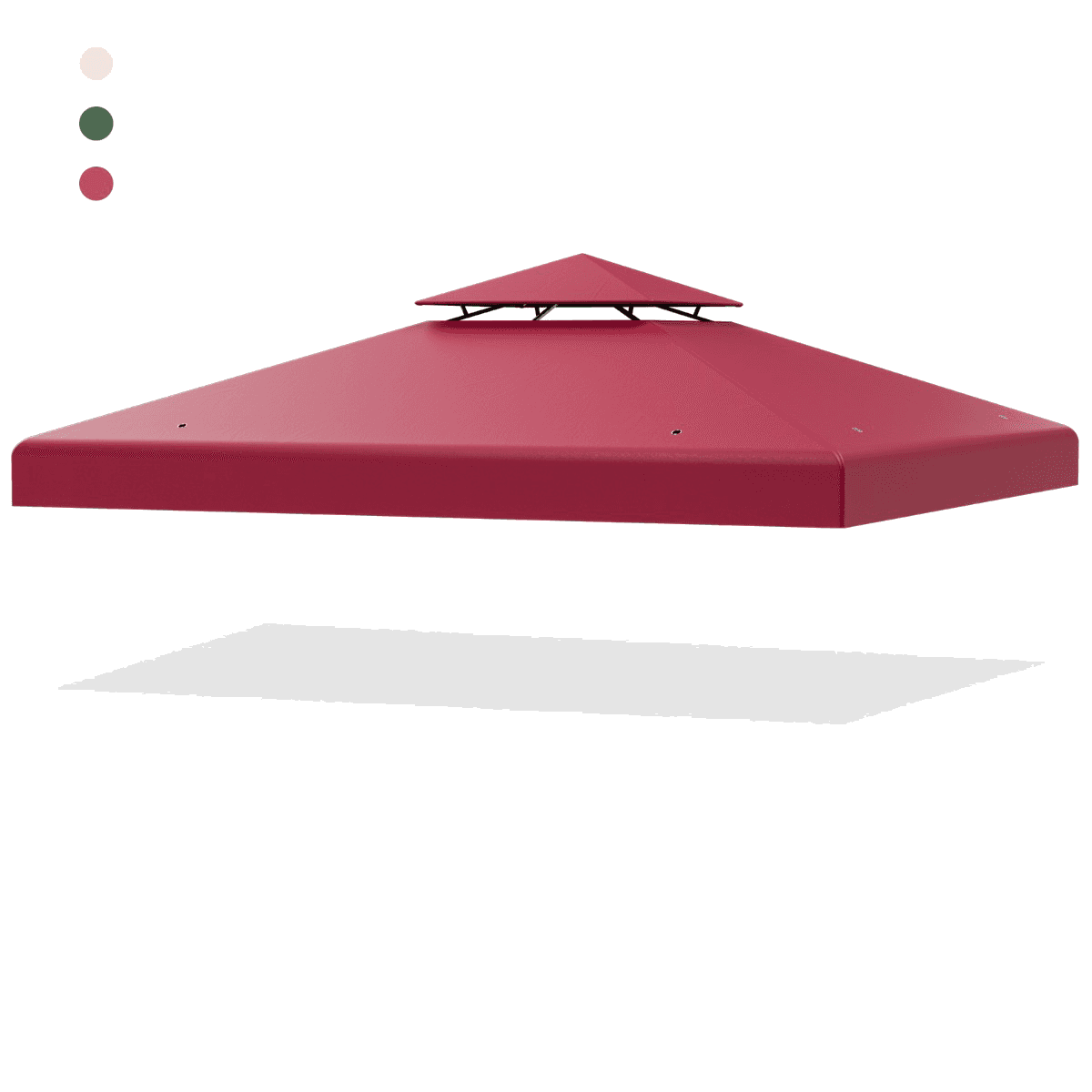northix, Gazebo Replacement Canopy 3x3m, Double-tier, Wine, Detail 1