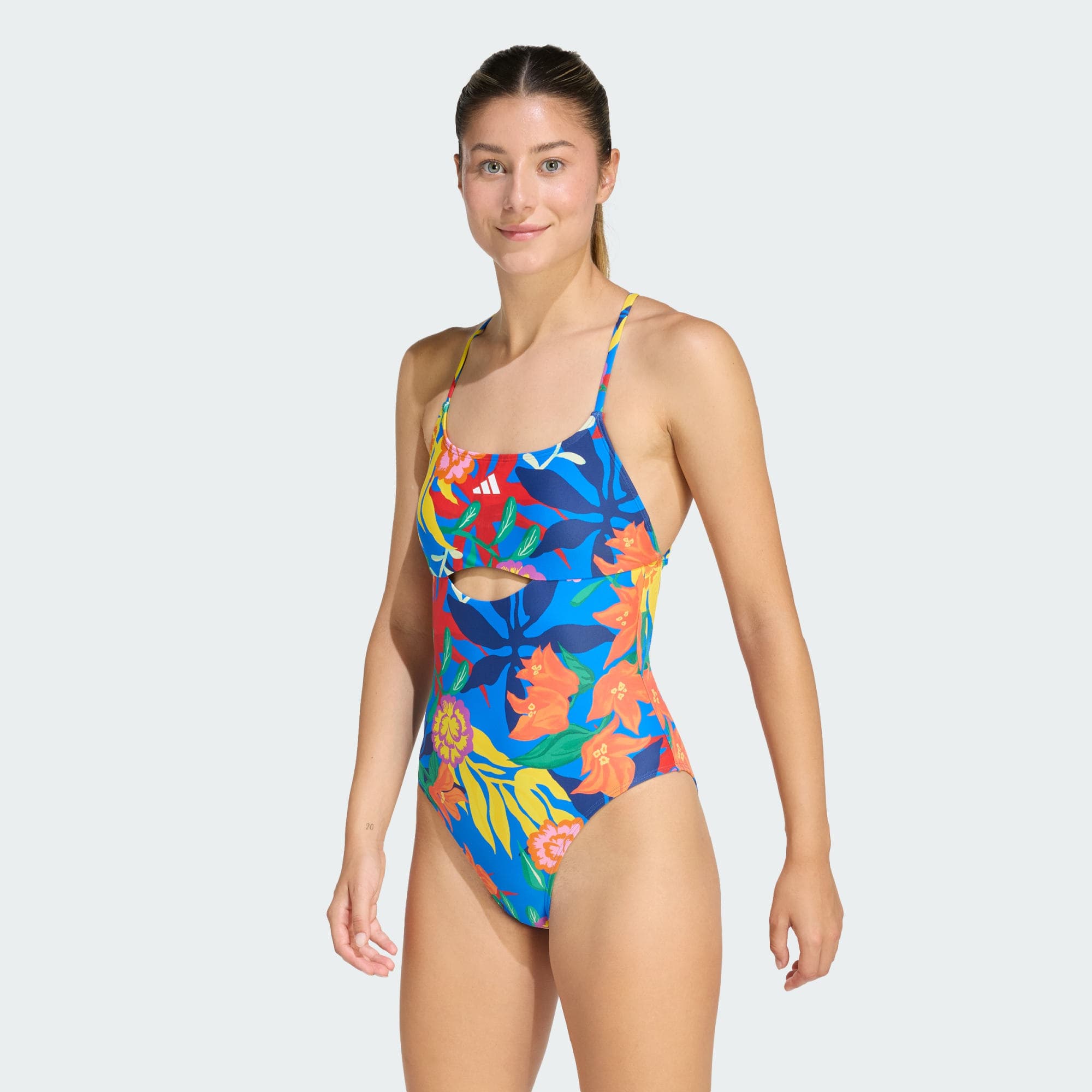 Adidas, Adidas Mexicana Florals Baddräkt Med Band I Ryggen, Model 1