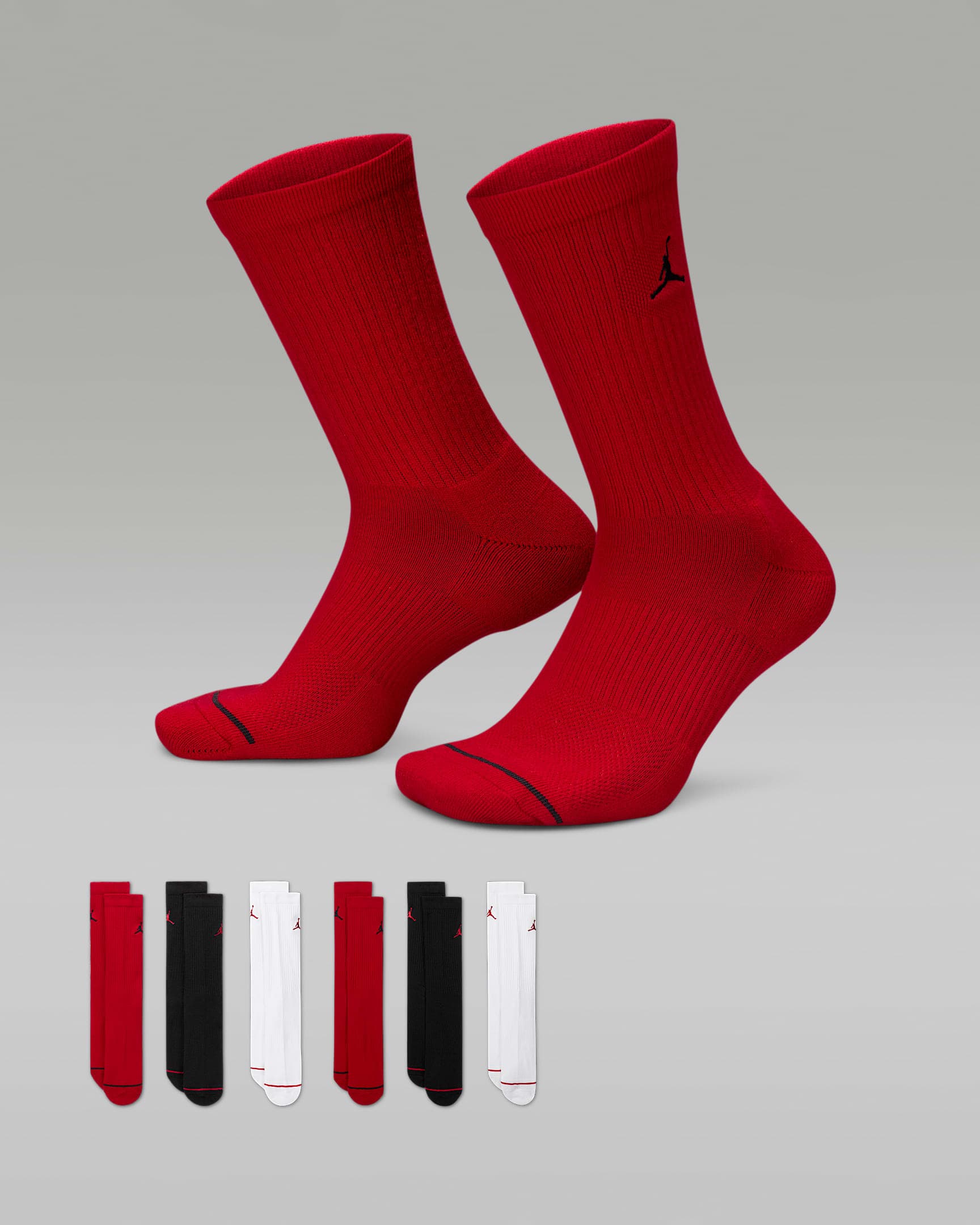 JORDAN, Cushioned Crew Socks (6 Pairs) Jordan Everyday, Product 0
