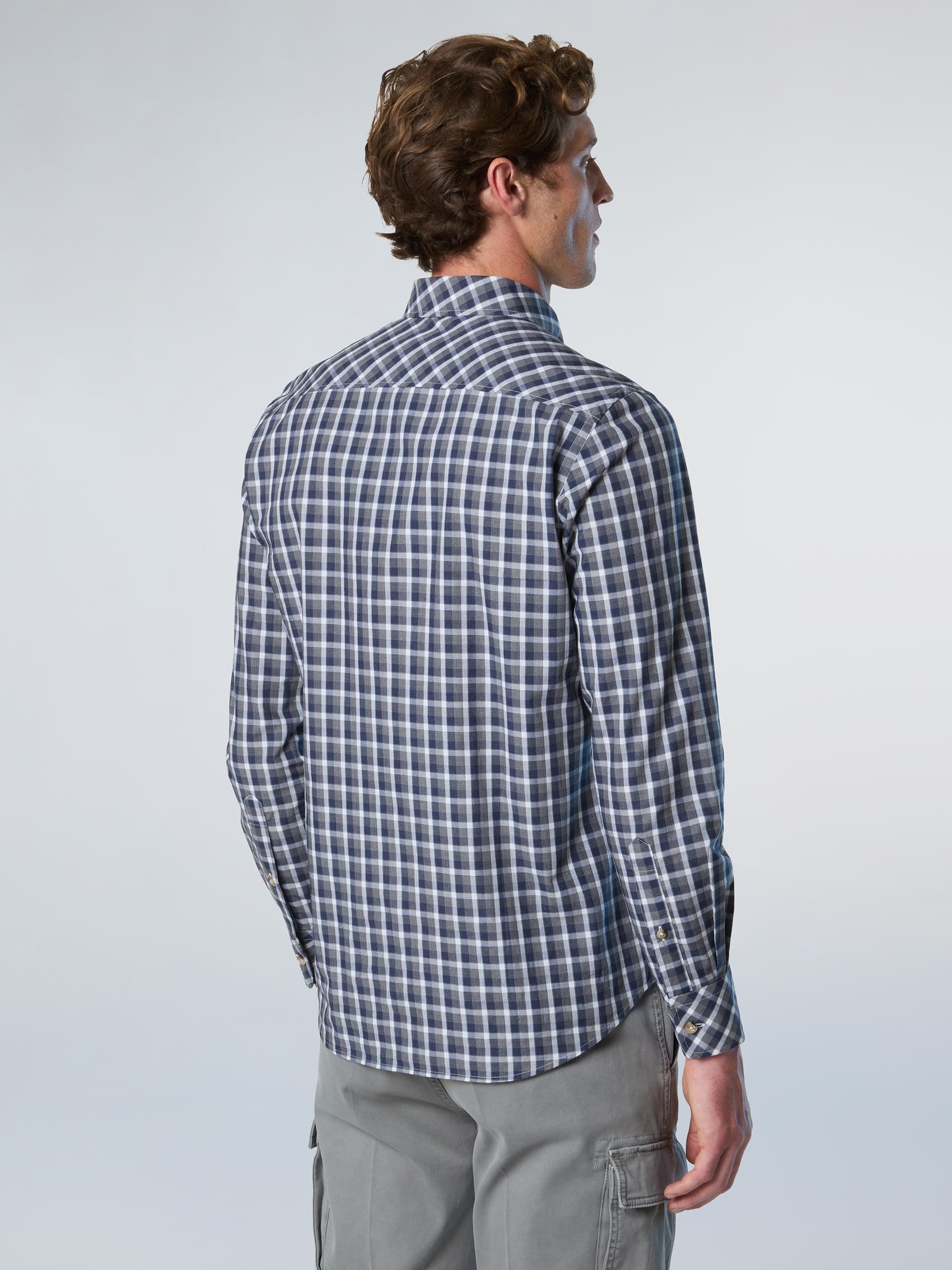 north sails, North Sails Shirt Checked Poplin, Model 1