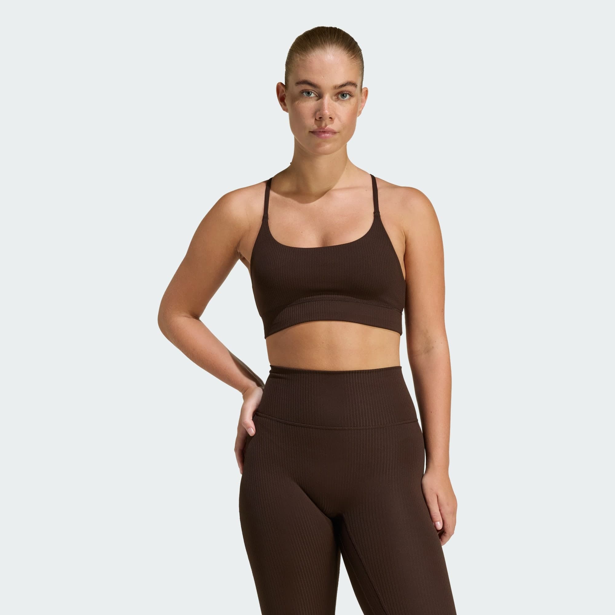 Adidas, Adidas Adidas All Me Light Support Ribbstickad Longline-bh, Model 1