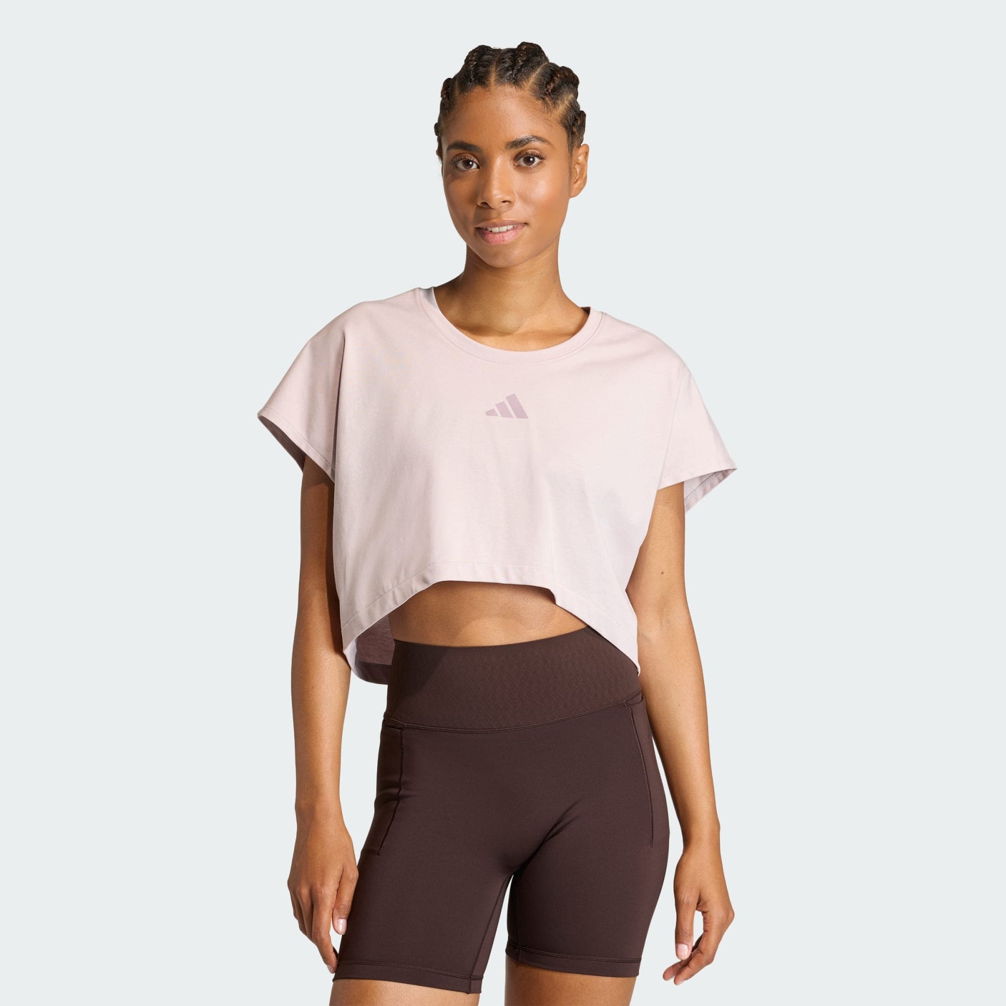 Adidas, Adidas Primelift Workout Cropped Boxy 3-stripes Linne, Model 1