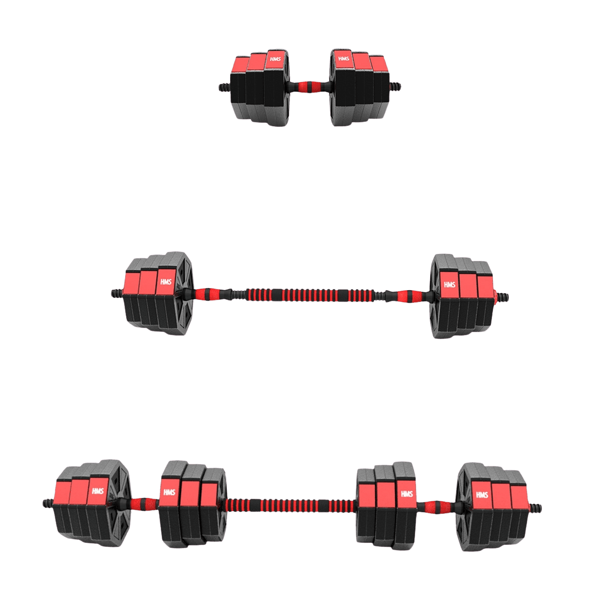 northix, 20 Kg Composite Barbell Dumbbells Set, Detail 1
