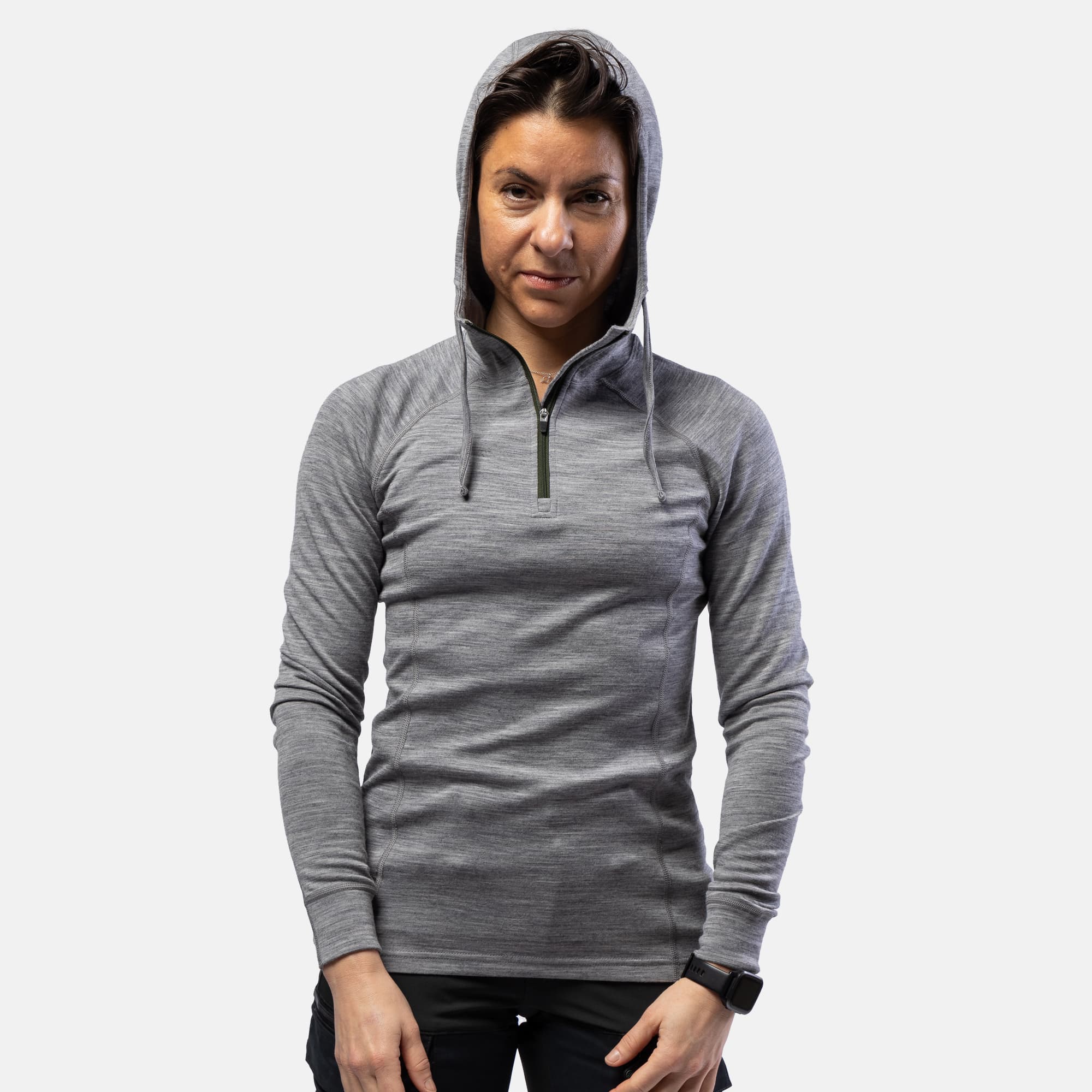 beyond nordic, Bn105 Merino Half Zip Hoodie Women´s, Model 1