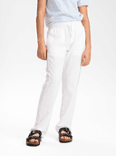 J COAST LINEN PANT, White
