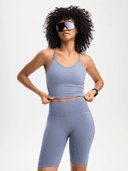 W SEAMLESS GRID TOP, Blue