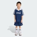 Adidas Originals Loose Polo Pinstripe Set Med T-shirt Och Shorts, Blue