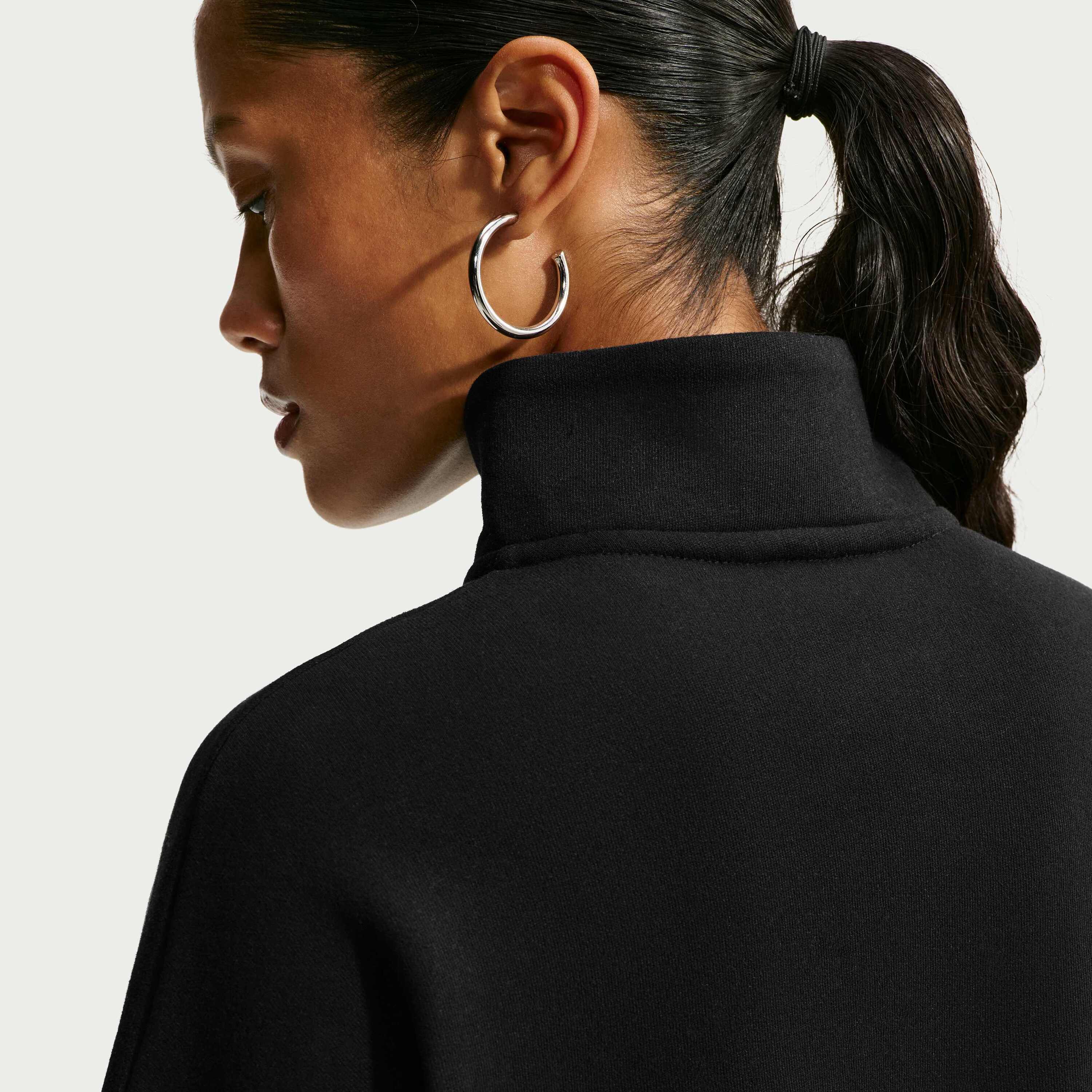 Nike, W STUDIO FLEECE OVERSIZE 1/4-ZIP CROP TOP, Detail 1