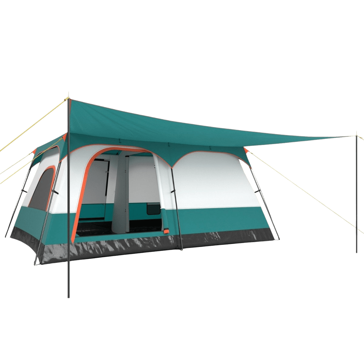 northix, Large Tent With Awning Floor 2 Rooms 2 Entrances Carrying Bag Camping Tent Family Tent L, Product 0